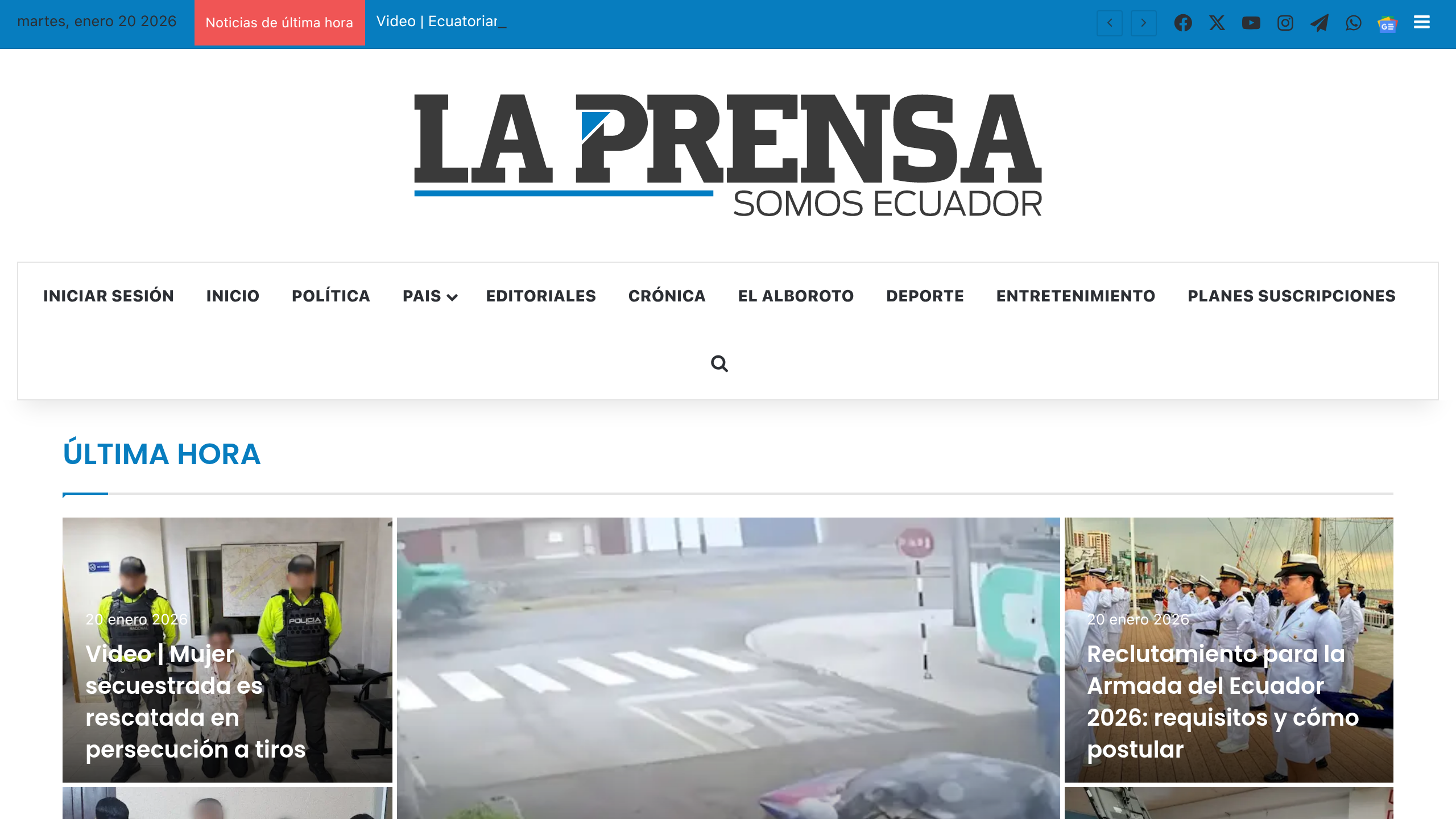 Captura de pantalla de La Prensa de Riobamba