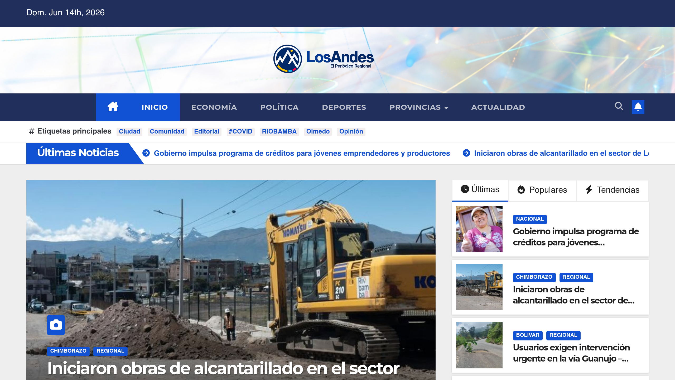 Captura de pantalla de Los Andes