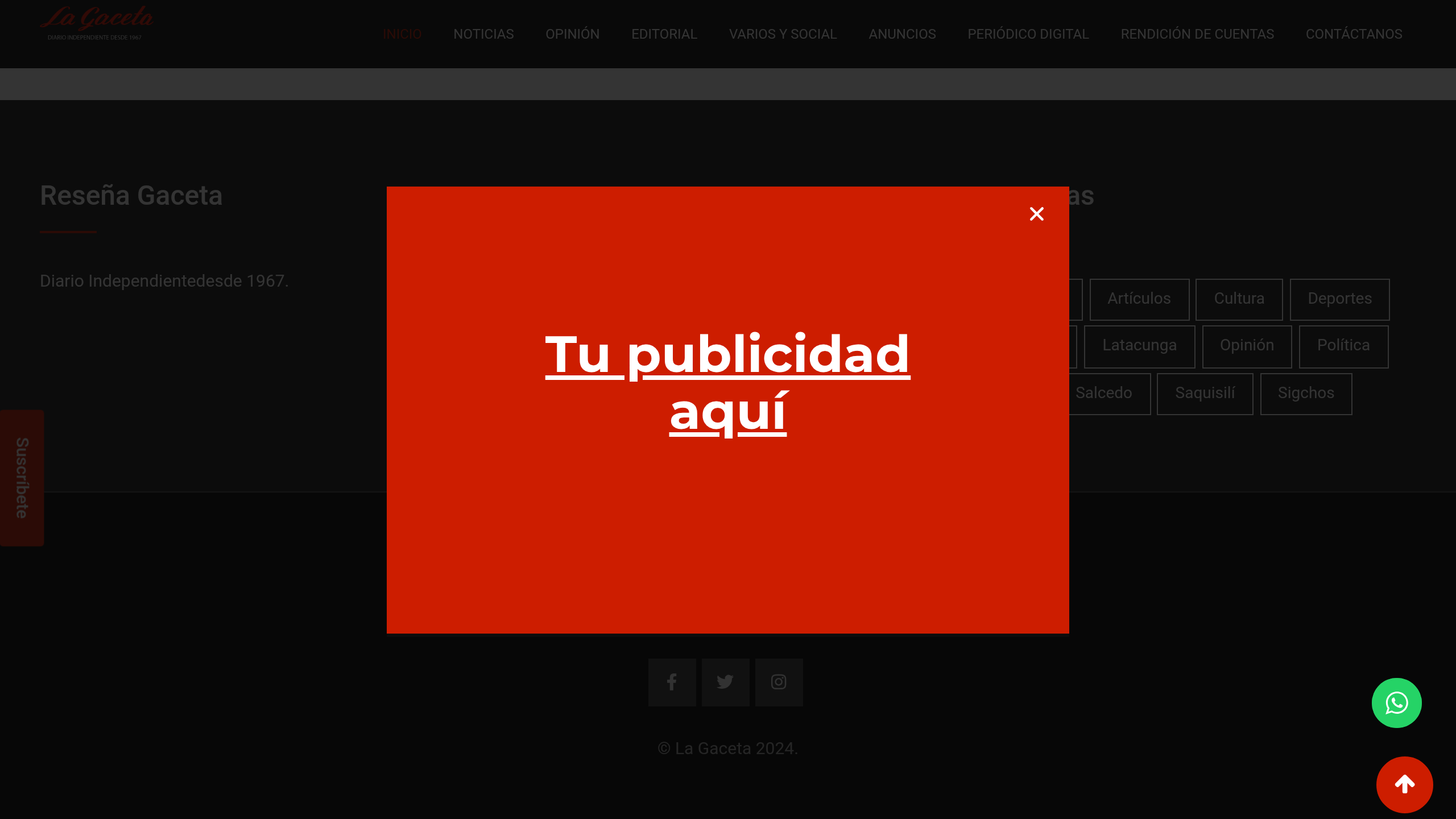 Captura de pantalla de La Gaceta