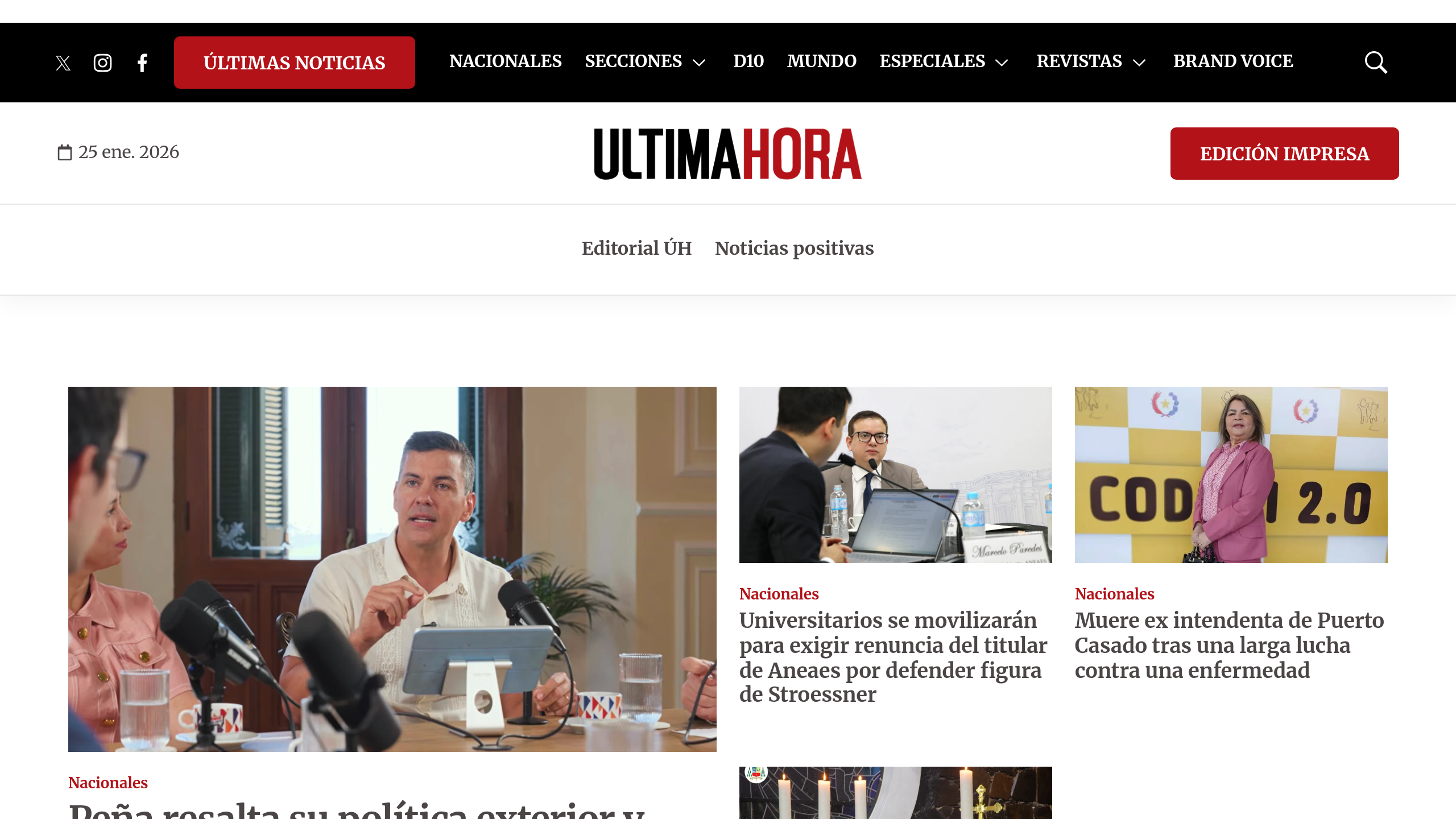 Captura de pantalla de Última Hora