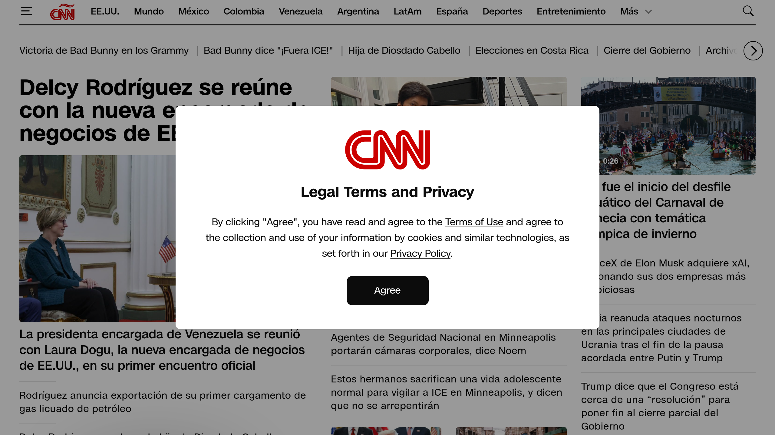 Captura de pantalla de CNN en Español