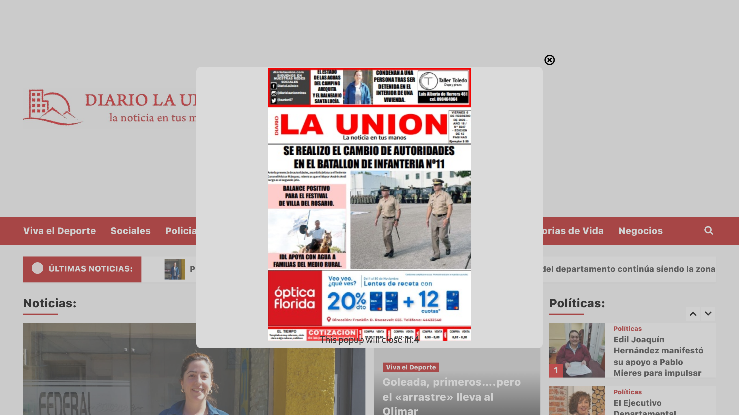 Captura de pantalla de Diario La Unión