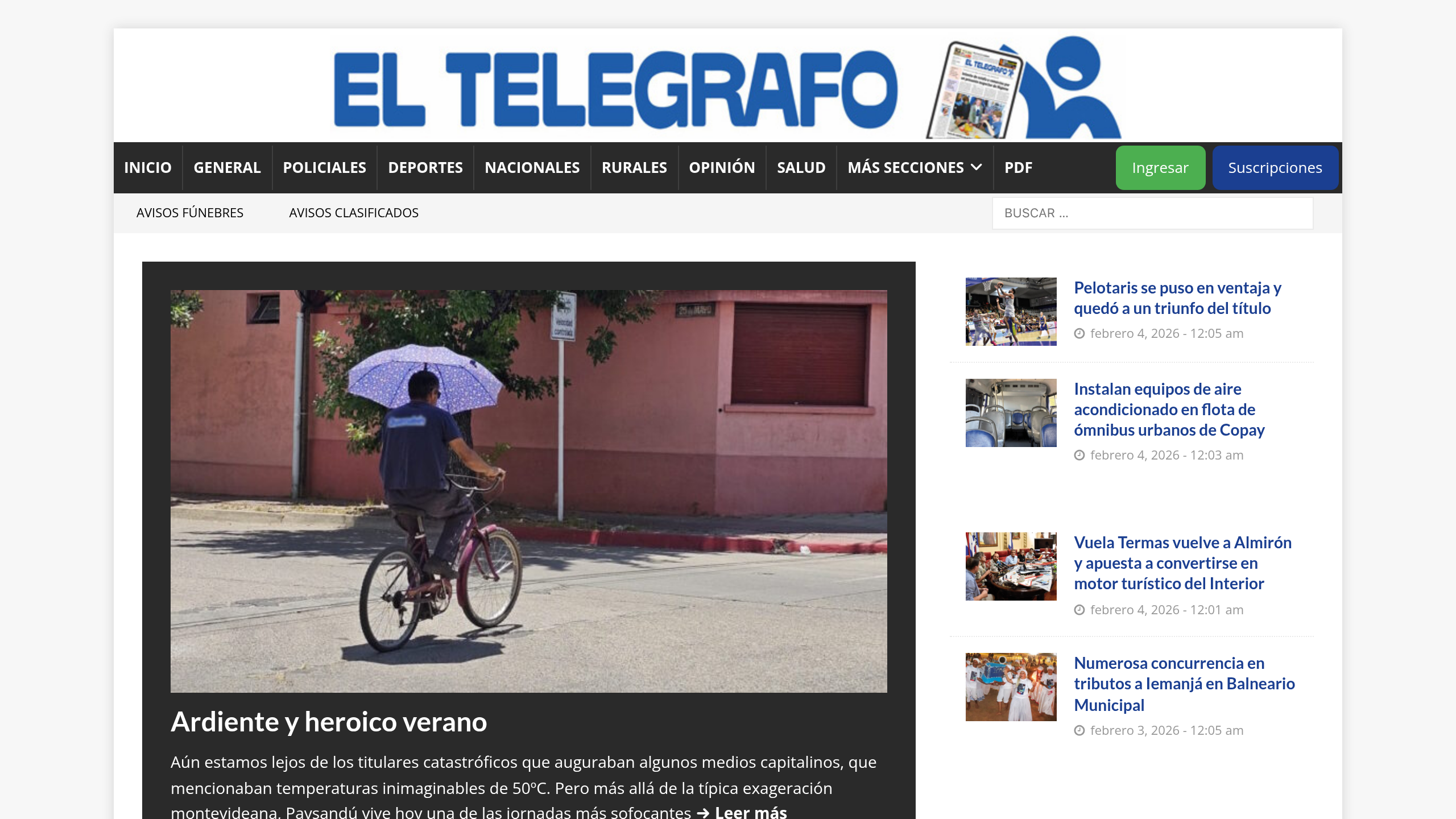Captura de pantalla de El Telégrafo