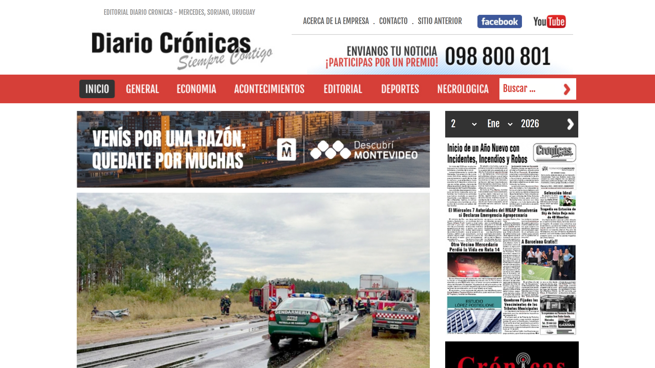 Captura de pantalla de Diario Crónicas