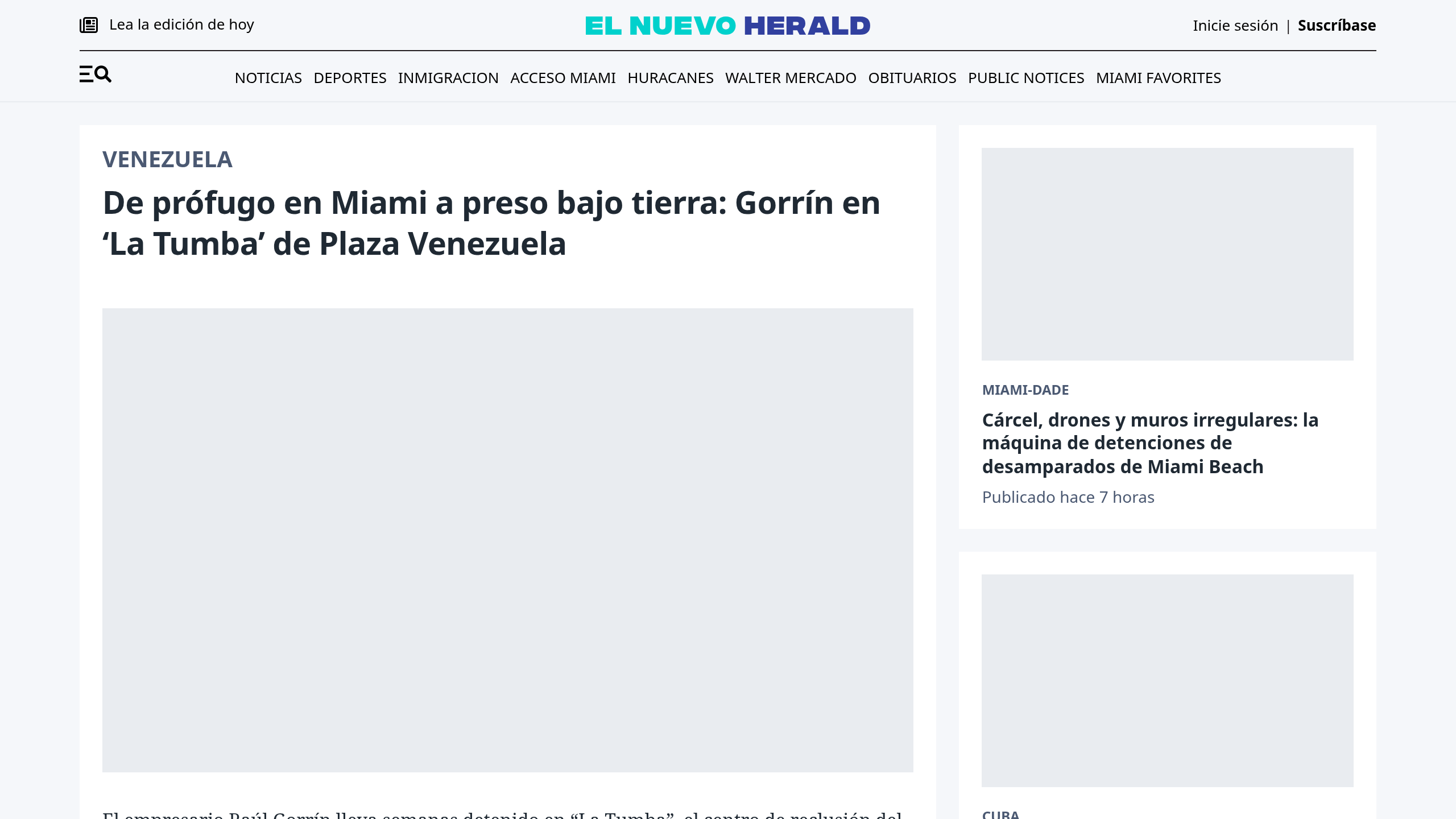 Captura de pantalla de El Nuevo Herald