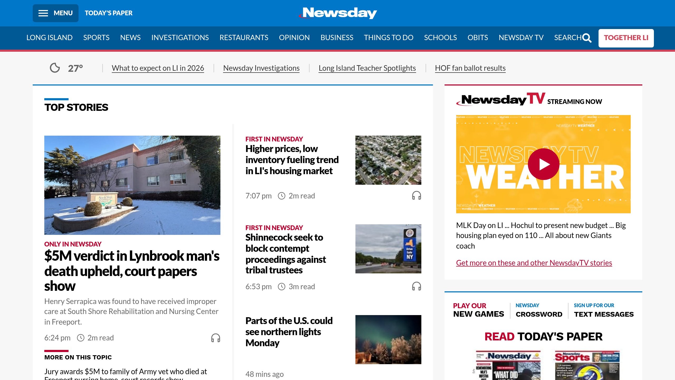 Captura de pantalla de Newsday