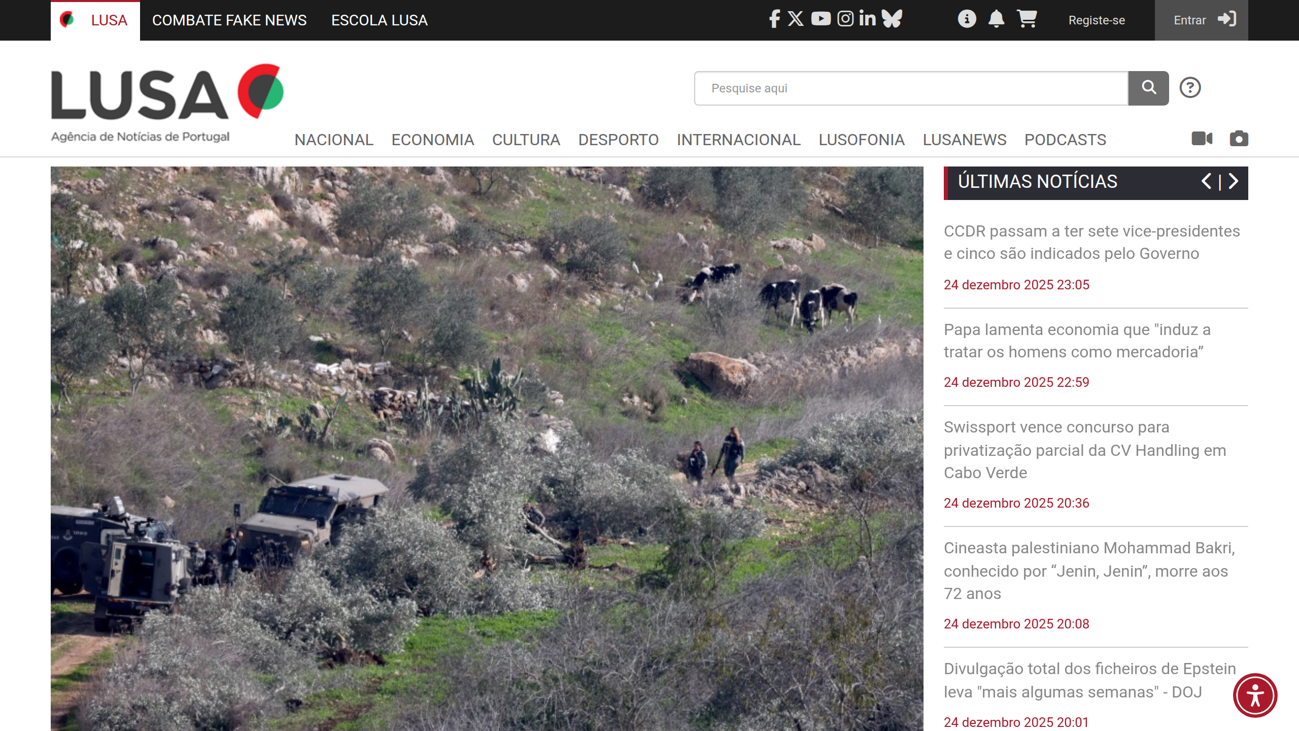 Captura de pantalla de Lusa