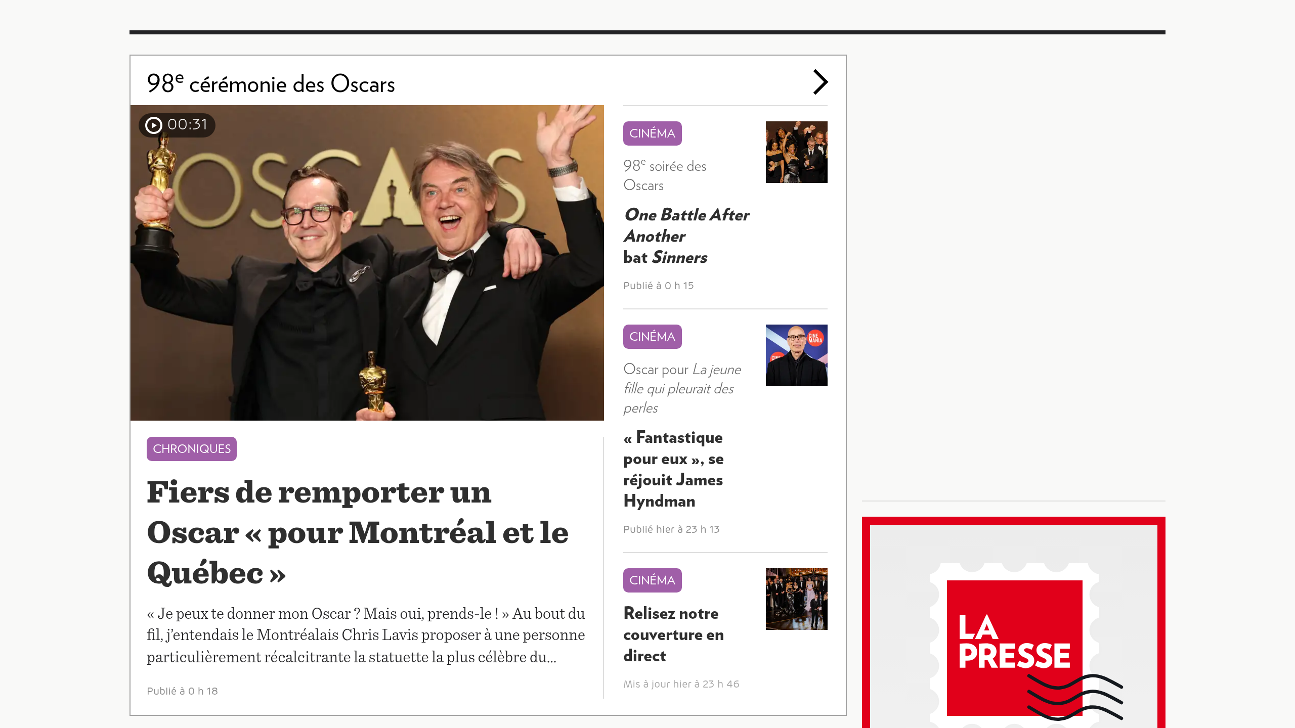 Captura de pantalla de La Presse