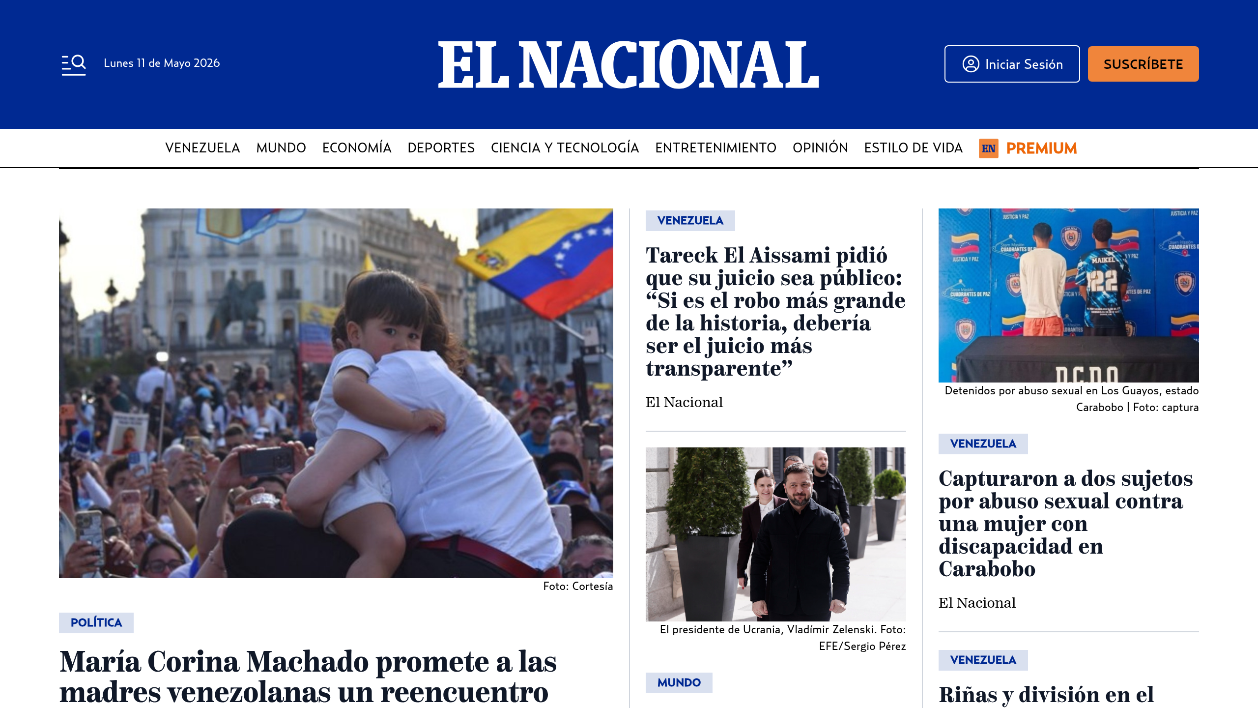 Captura de pantalla de El Nacional