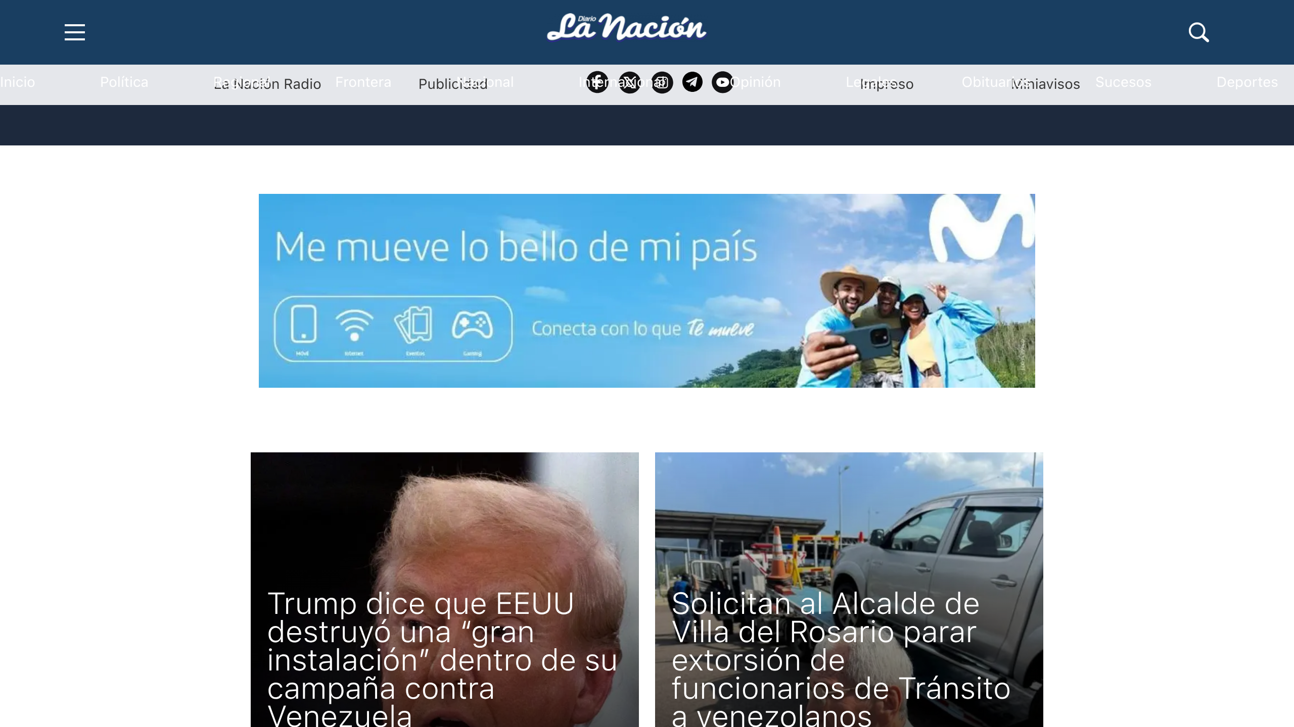 Captura de pantalla de La Nación