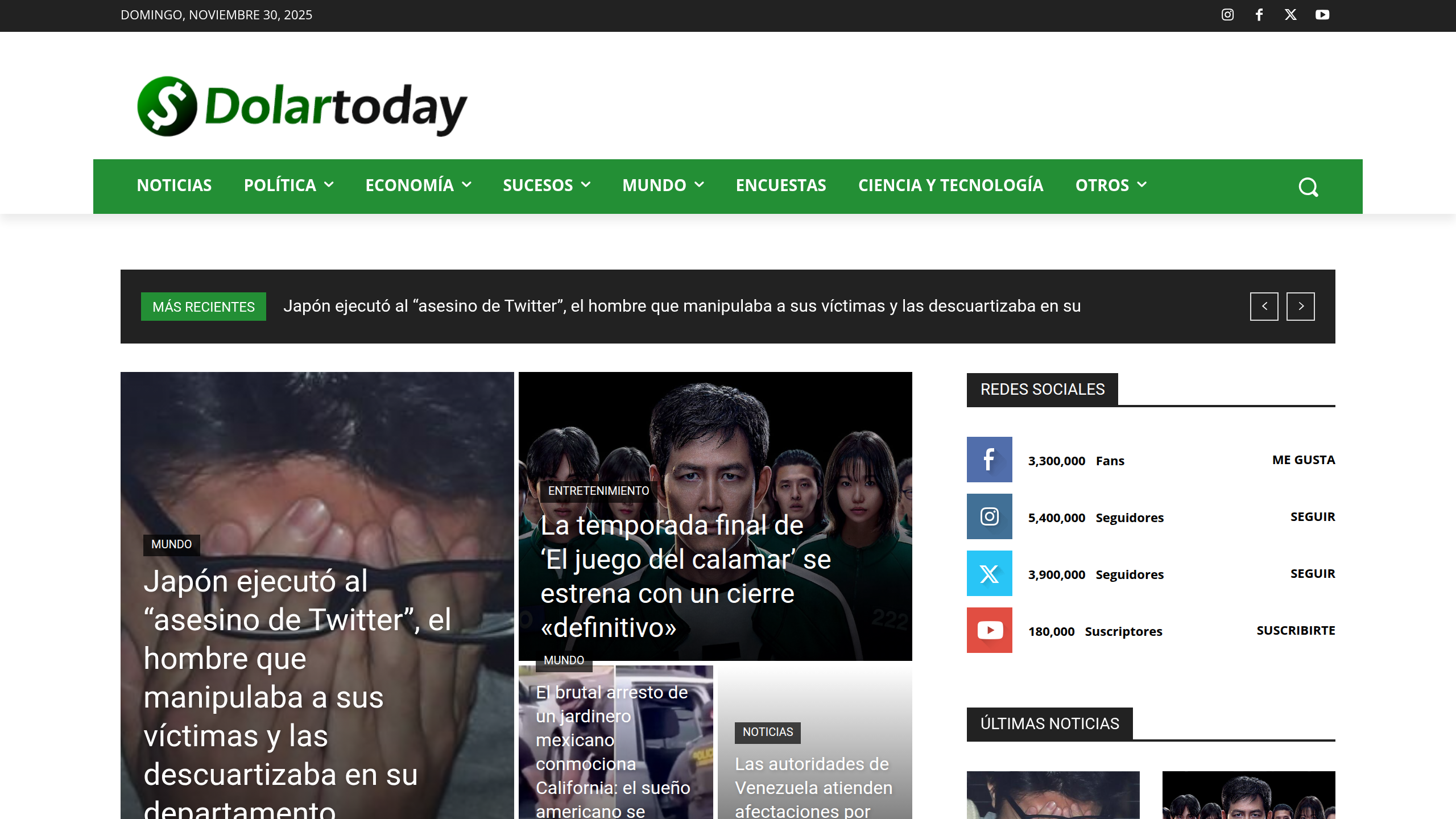 Captura de pantalla de Dolar Today