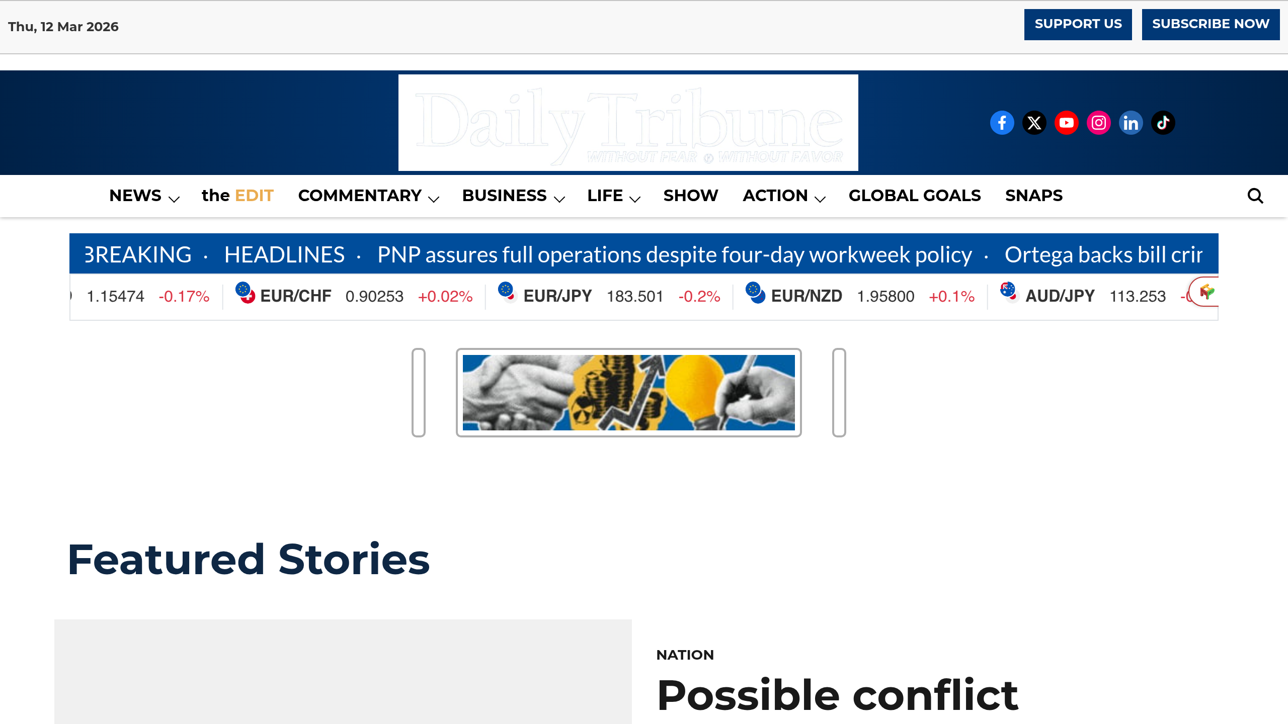 Captura de pantalla de The Daily Tribune