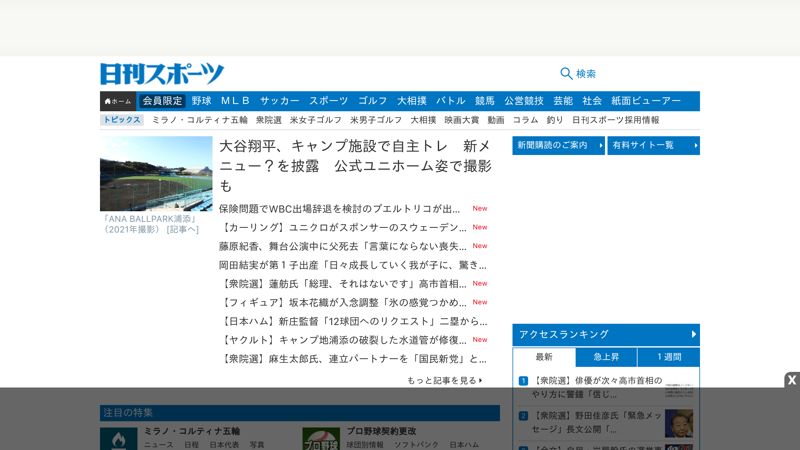 Captura de pantalla de Nikkan Sports