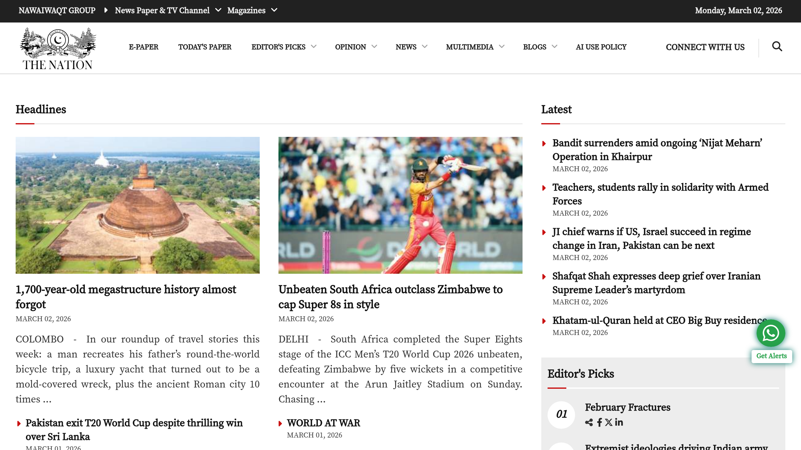 Captura de pantalla de The Nation