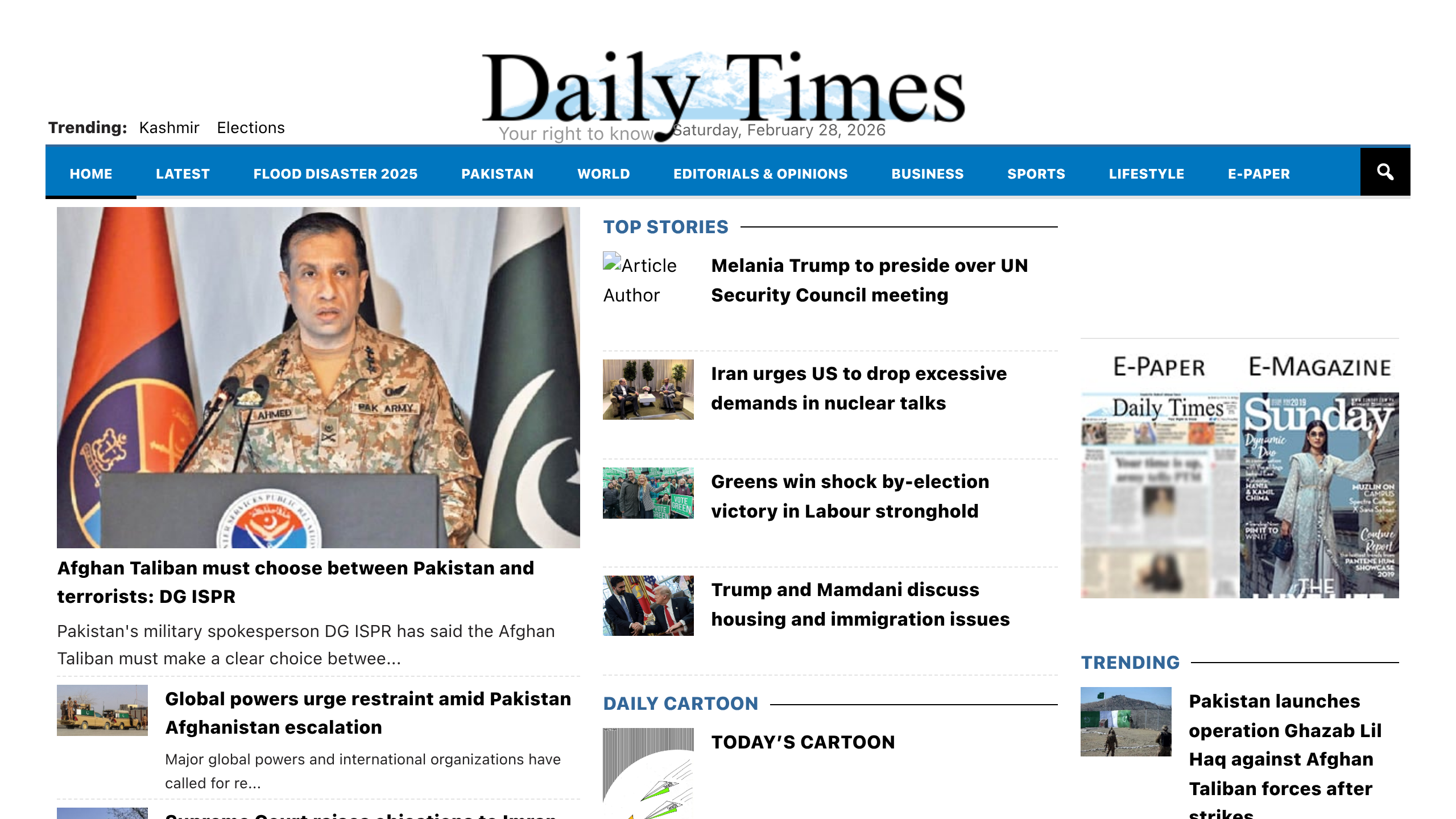 Captura de pantalla de Daily Times