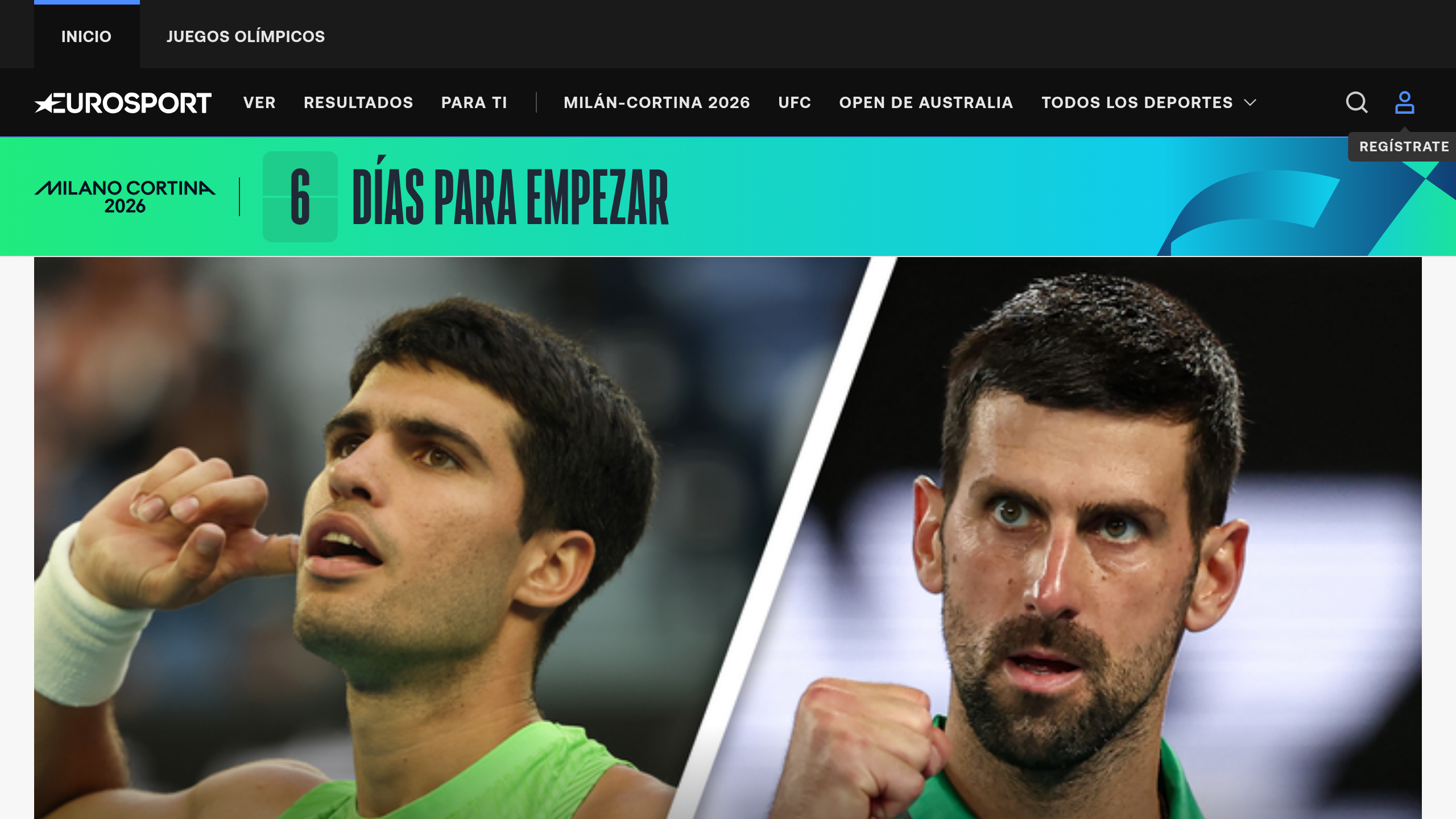 Captura de pantalla de Eurosport