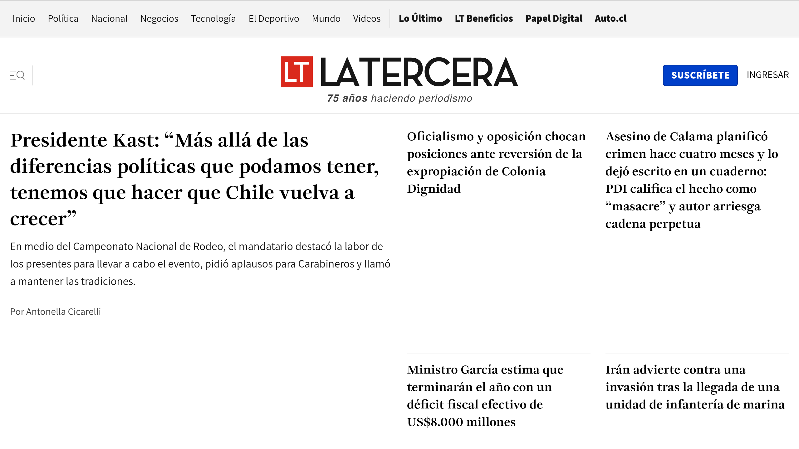Captura de pantalla de La tercera