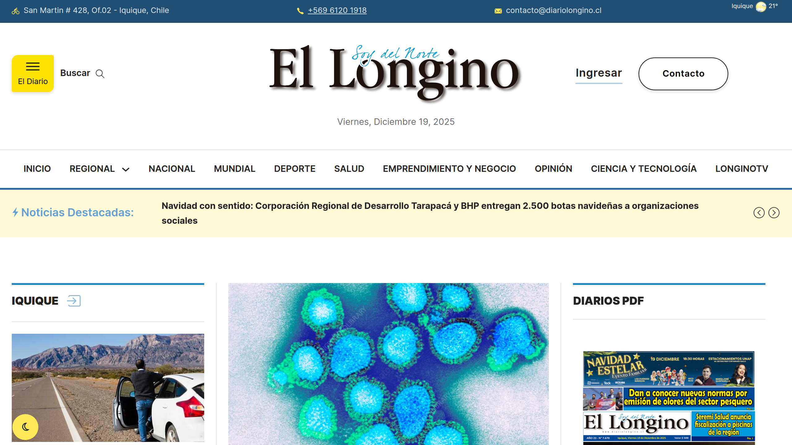 Captura de pantalla de El Longino