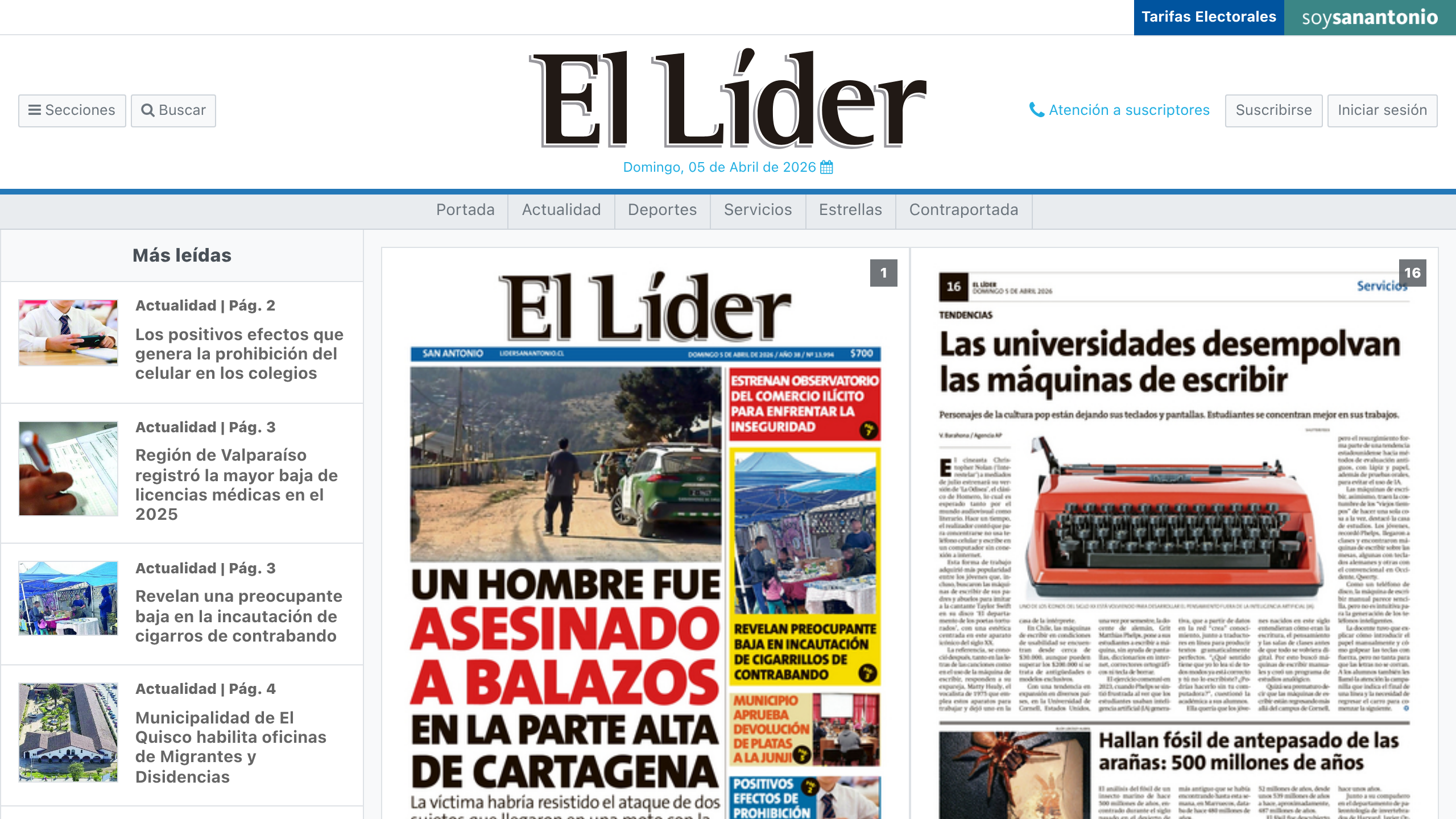 Captura de pantalla de El Líder San Antonio