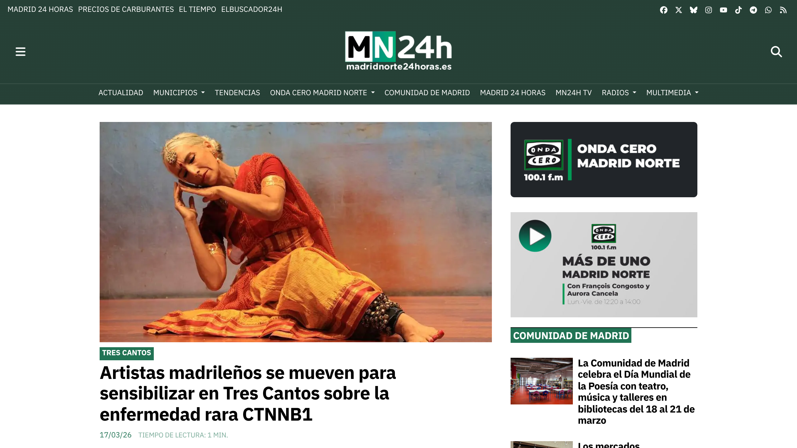 Captura de pantalla de Madrid Norte 24h