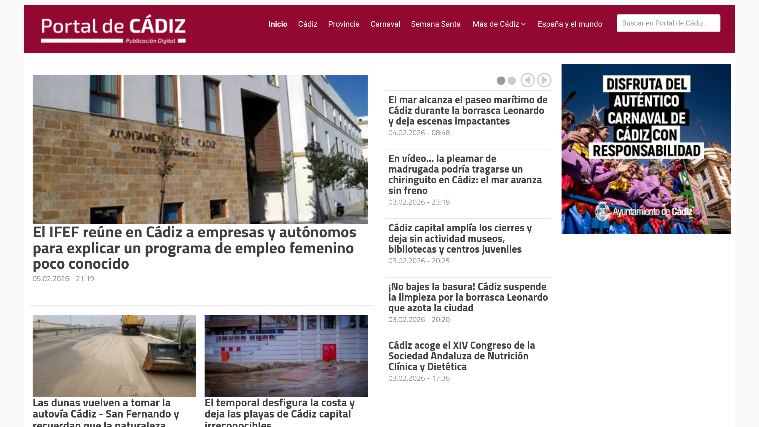 Captura de pantalla de Portal de Cádiz
