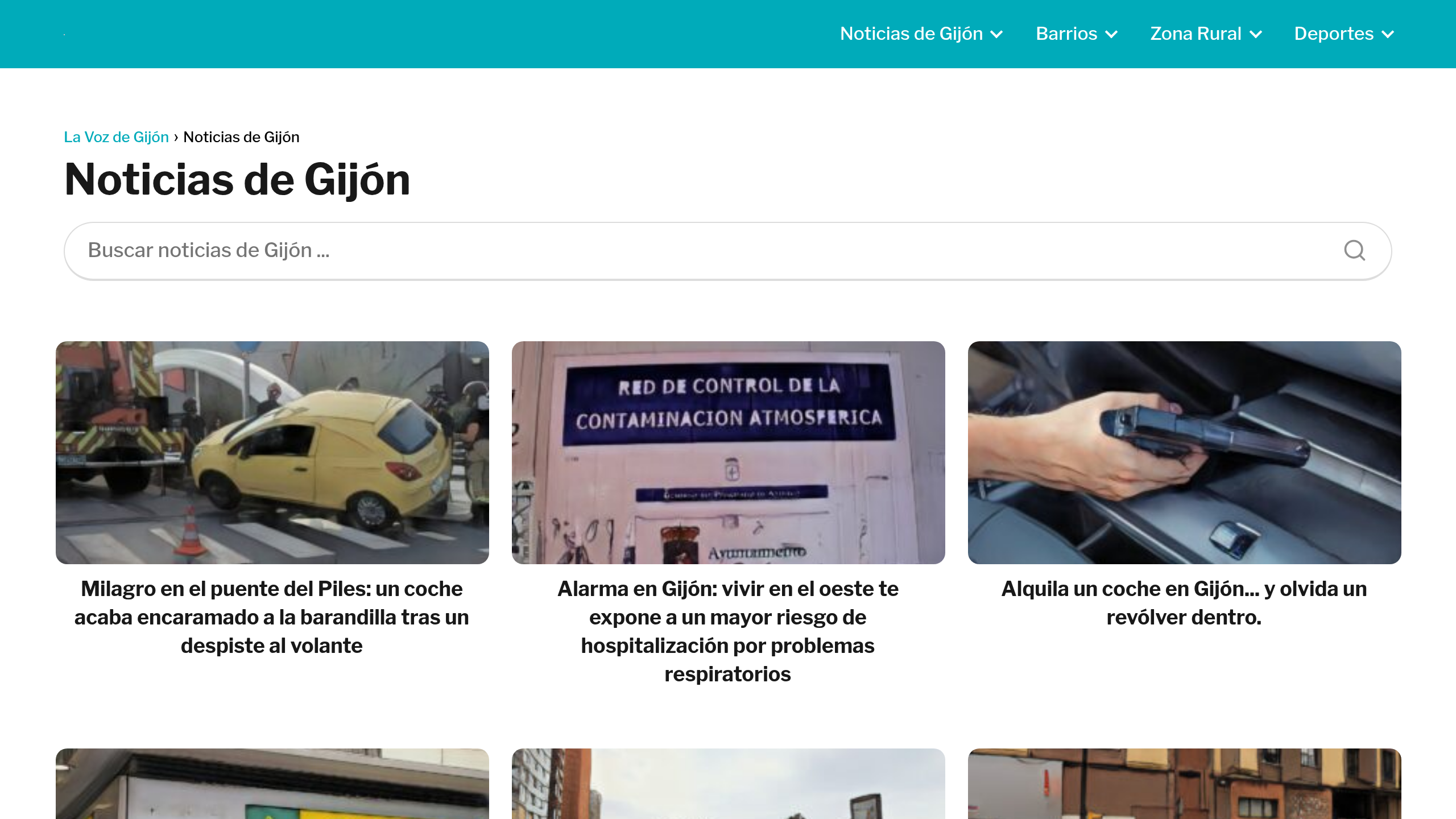 Captura de pantalla de La Voz de Gijón