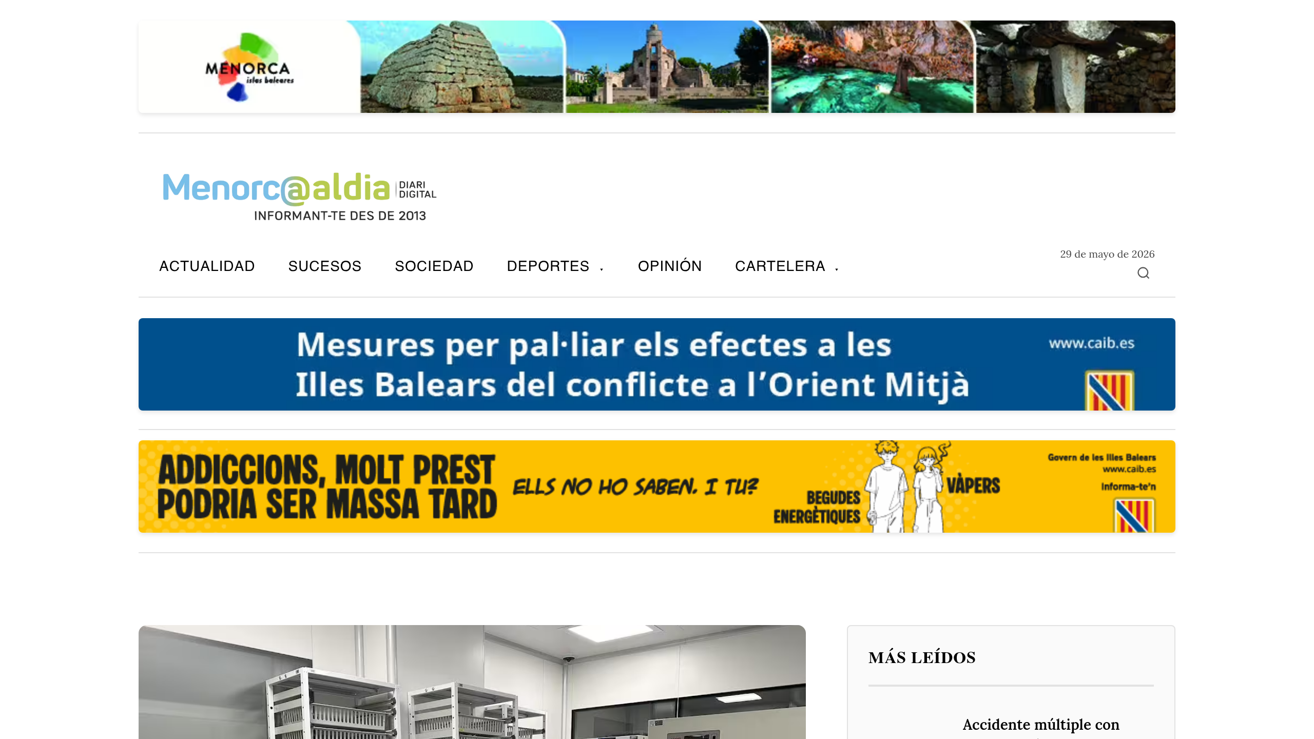Captura de pantalla de Menorca al día