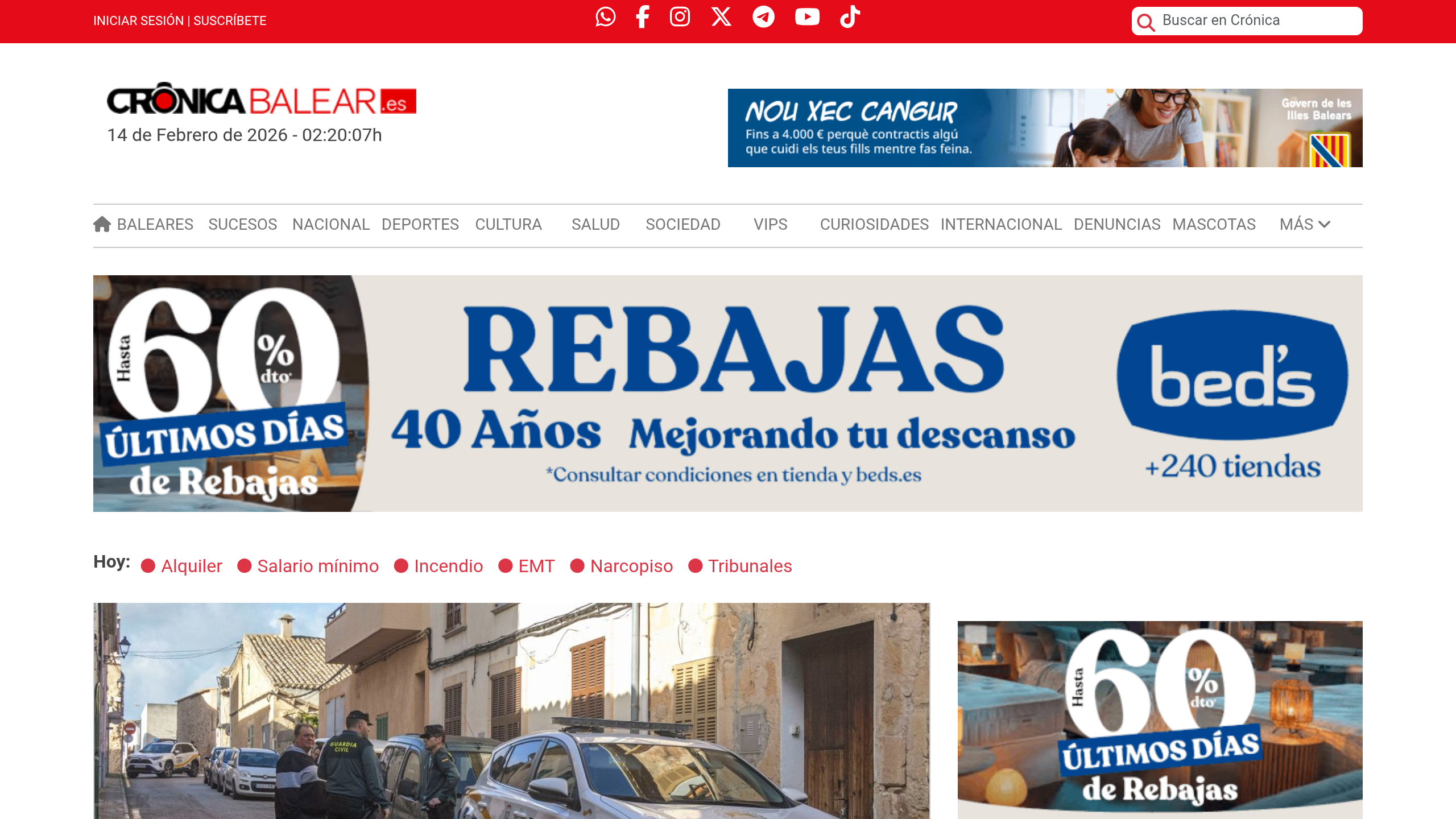 Captura de pantalla de Crónica Balear