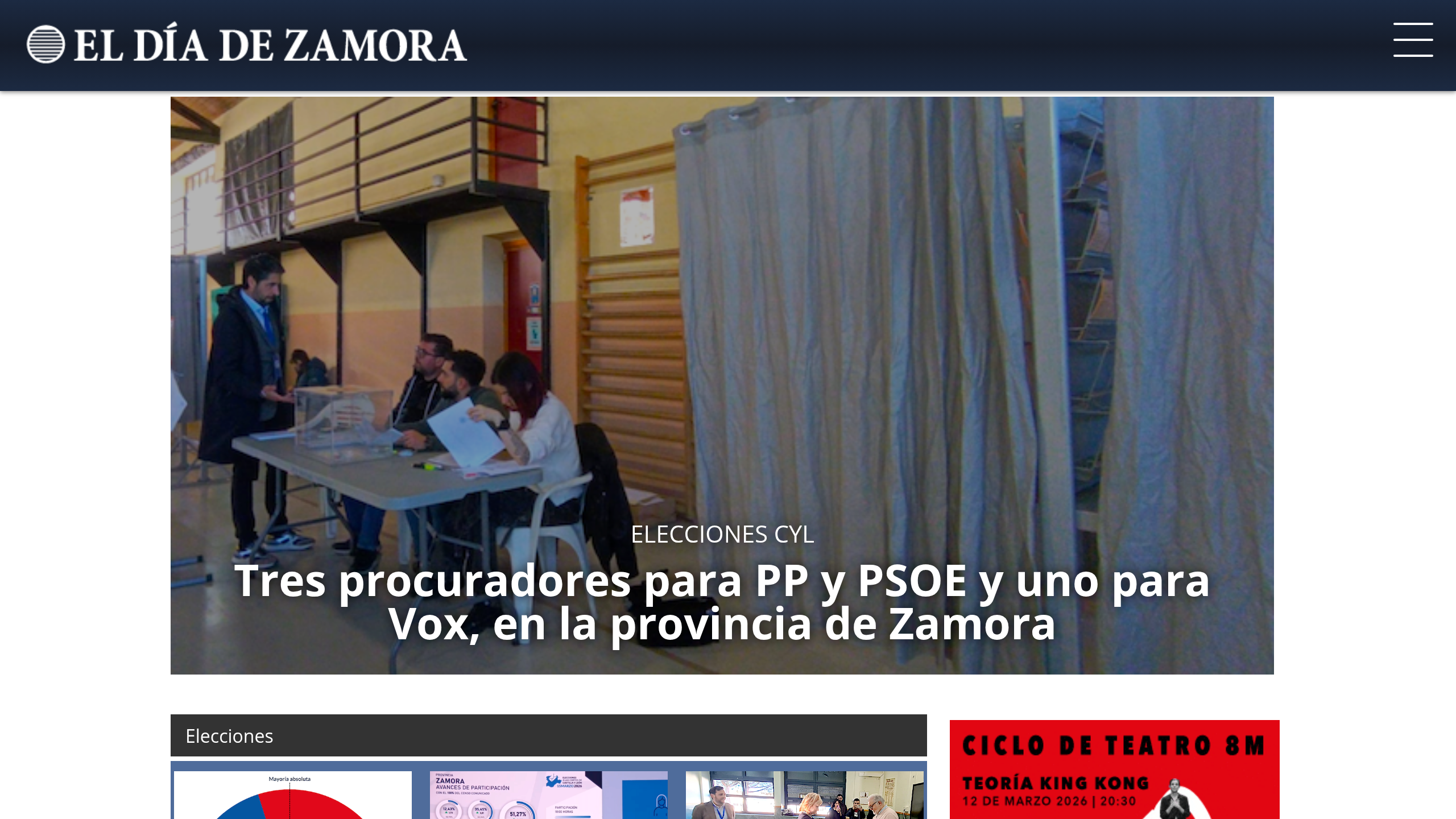 Captura de pantalla de El Día de Zamora