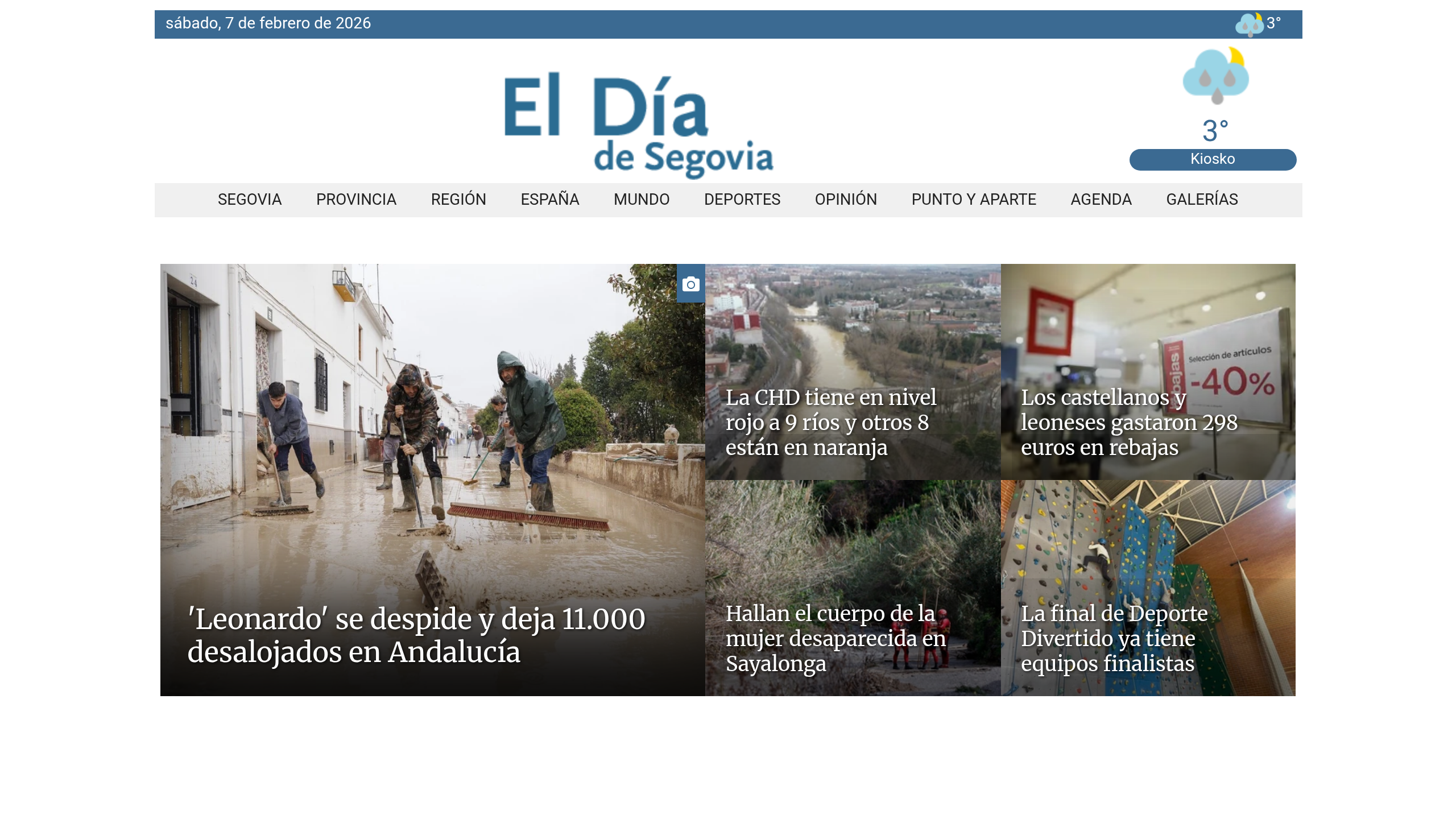 Captura de pantalla de El Día de Segovia