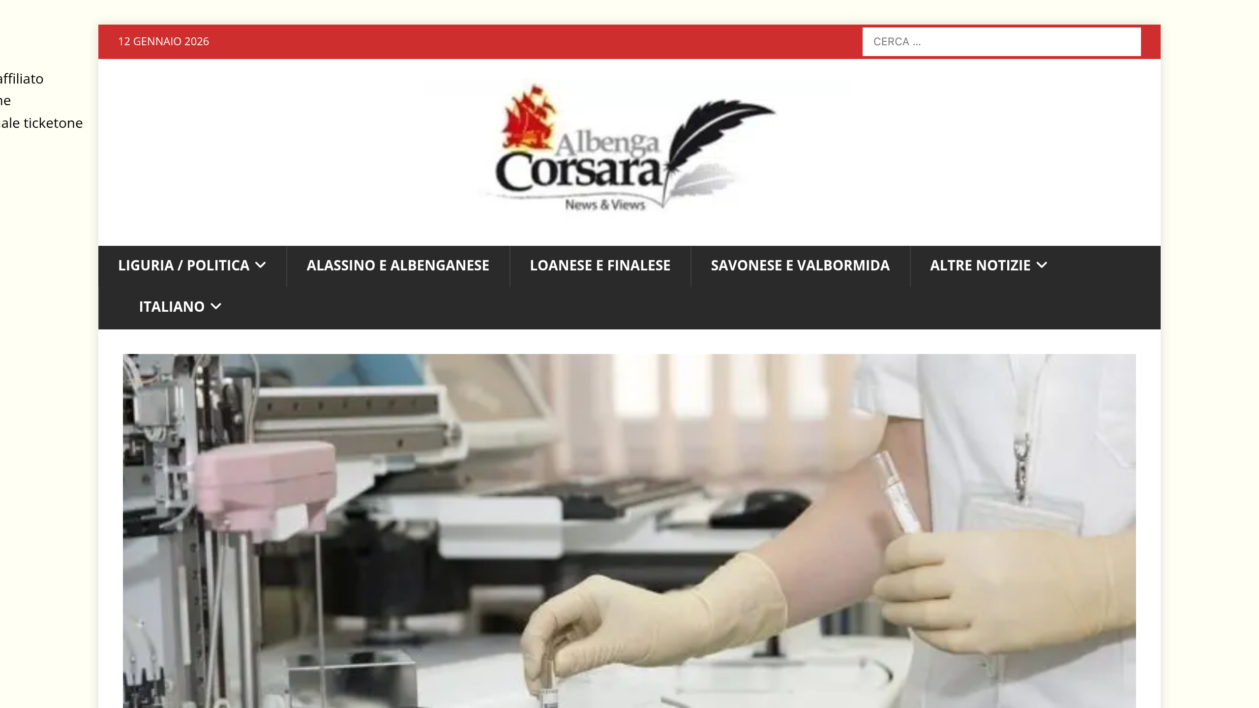 Captura de pantalla de Albenga Corsara News