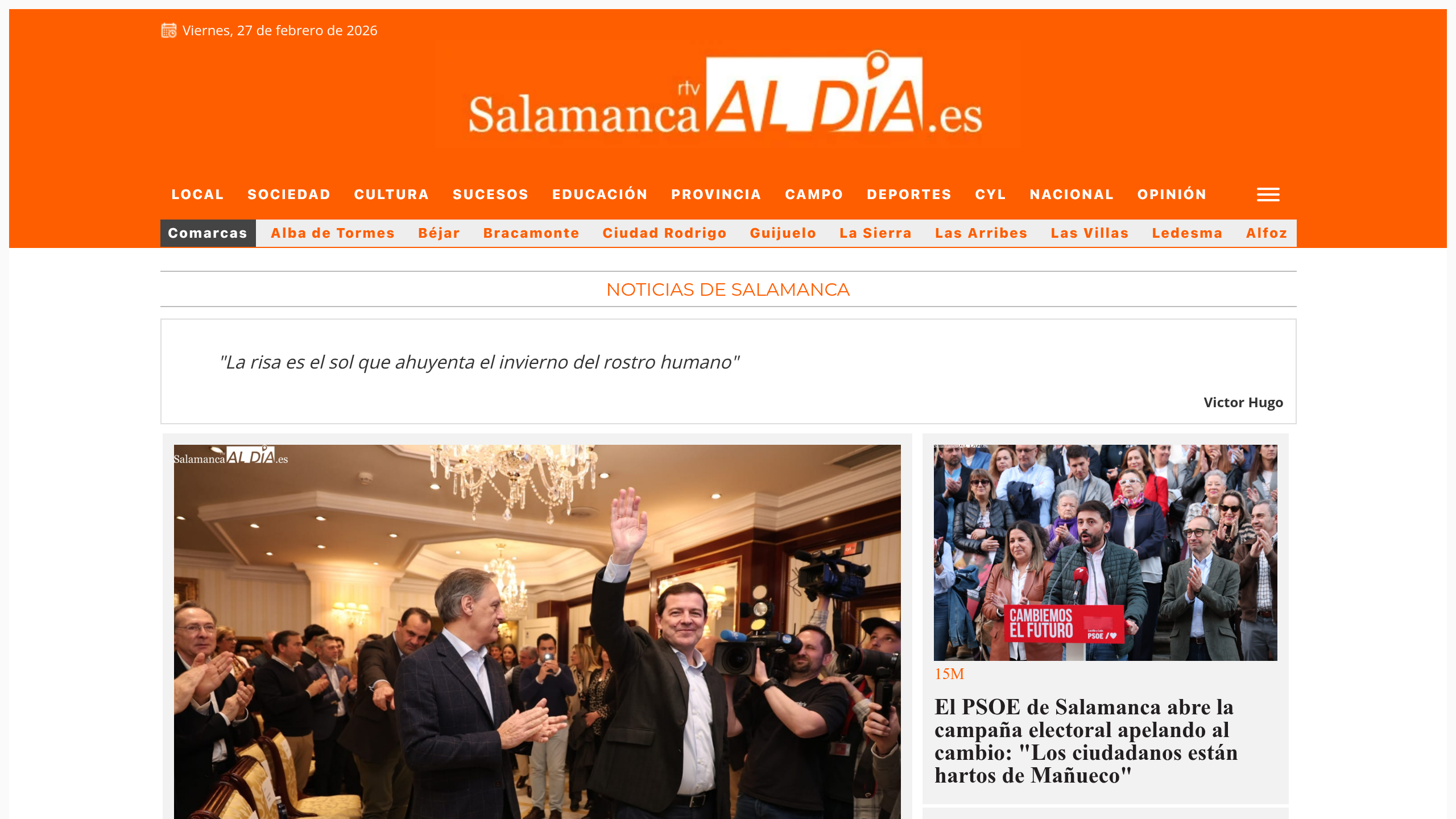 Captura de pantalla de Salamanca rtv al día