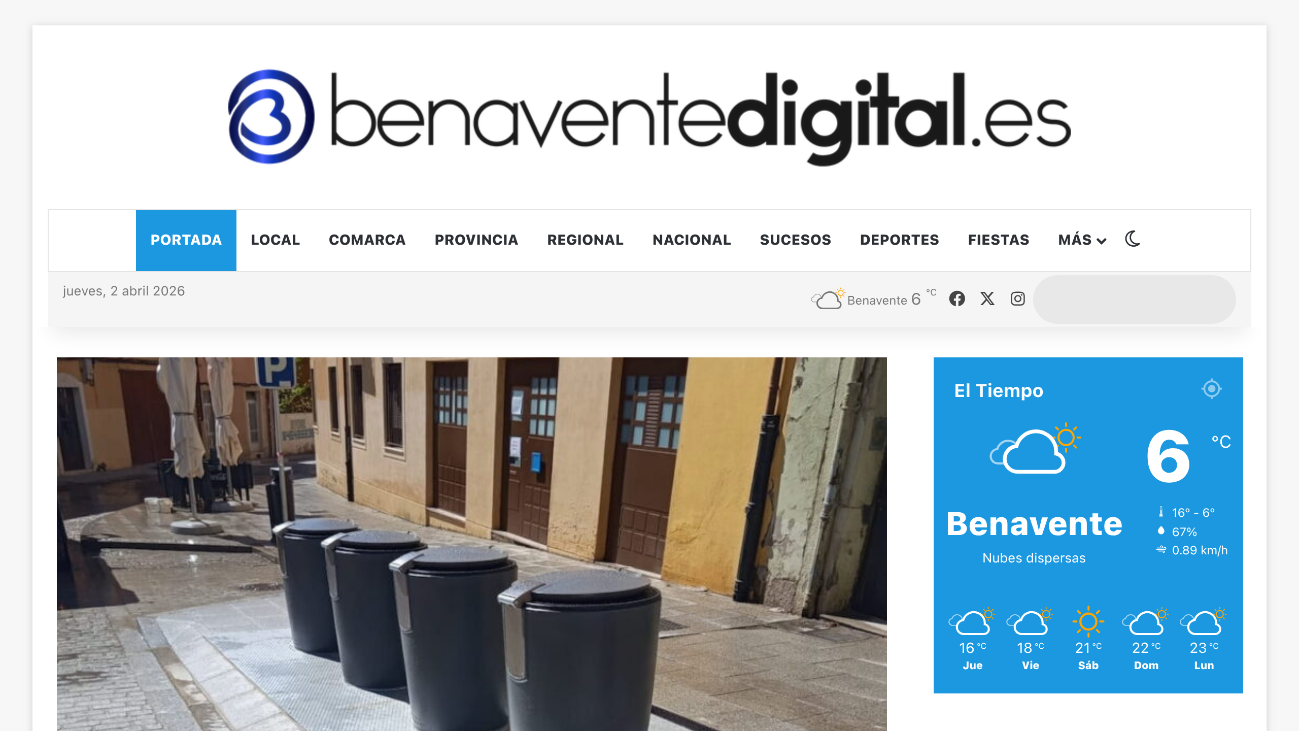 Captura de pantalla de Benavente Digital