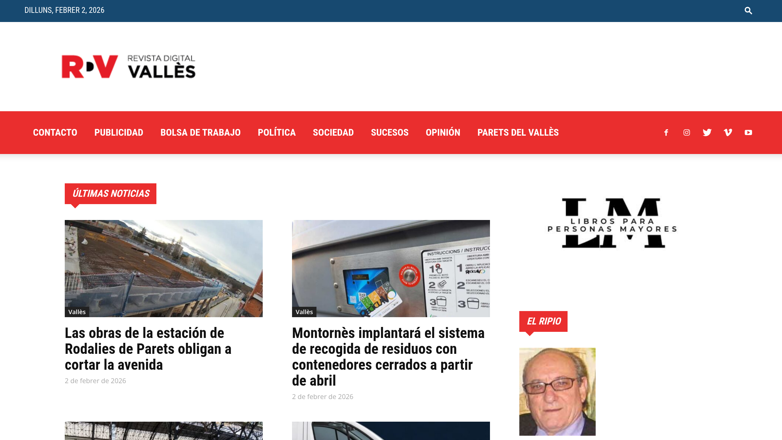Captura de pantalla de Revista DIgital del Vallès