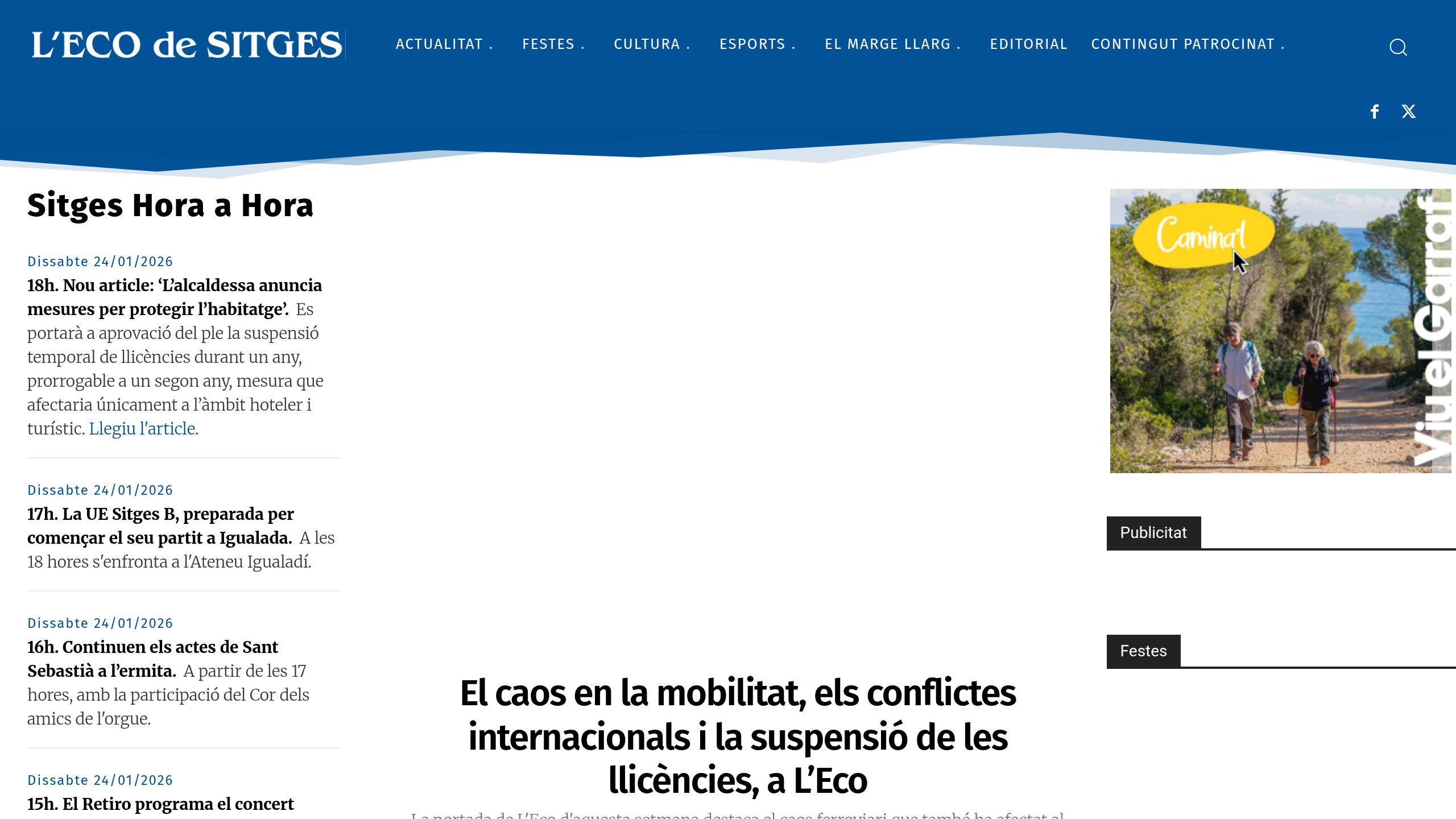 Captura de pantalla de L’Eco de Sitges