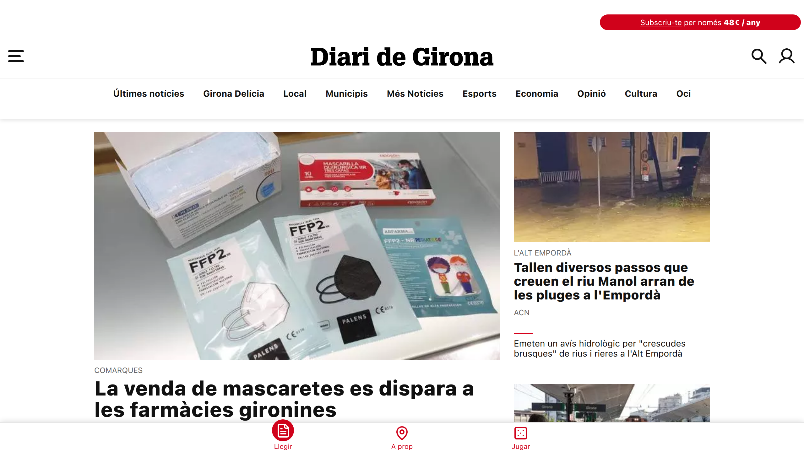 Captura de pantalla de Diari de Girona