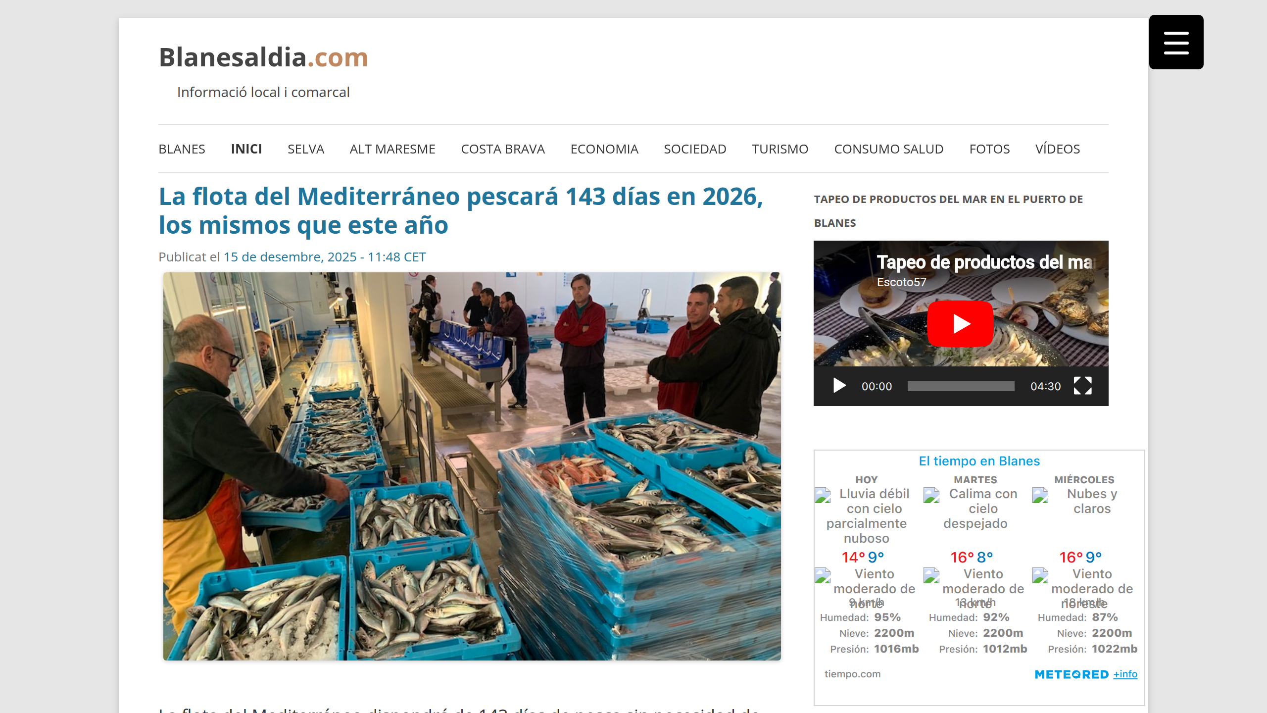 Captura de pantalla de Blanes al día