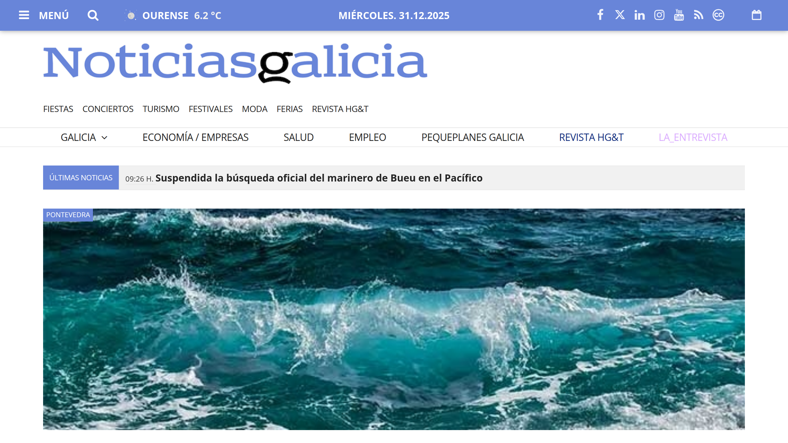 Captura de pantalla de Noticias Galicia