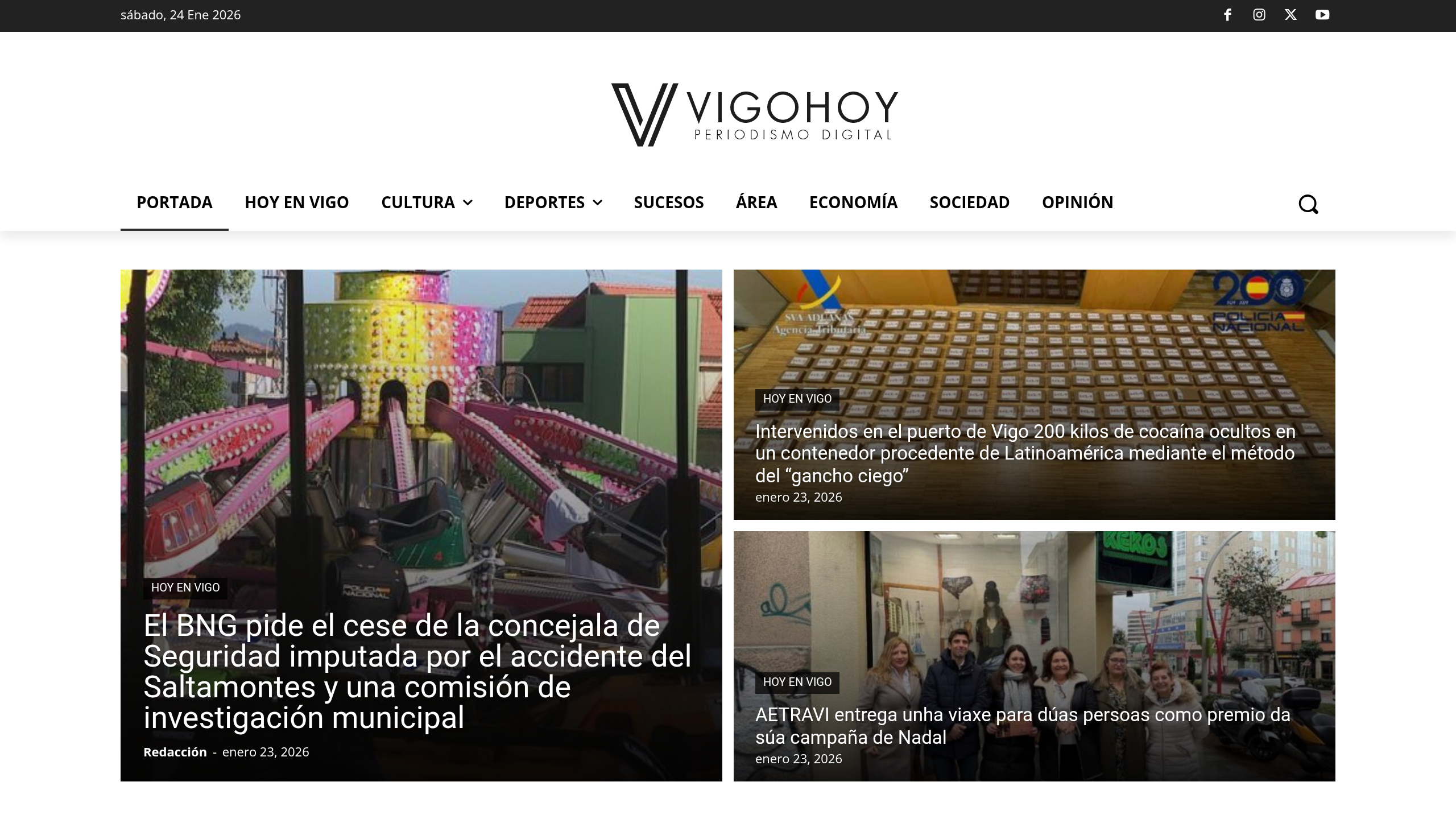Captura de pantalla de Vigo Hoy