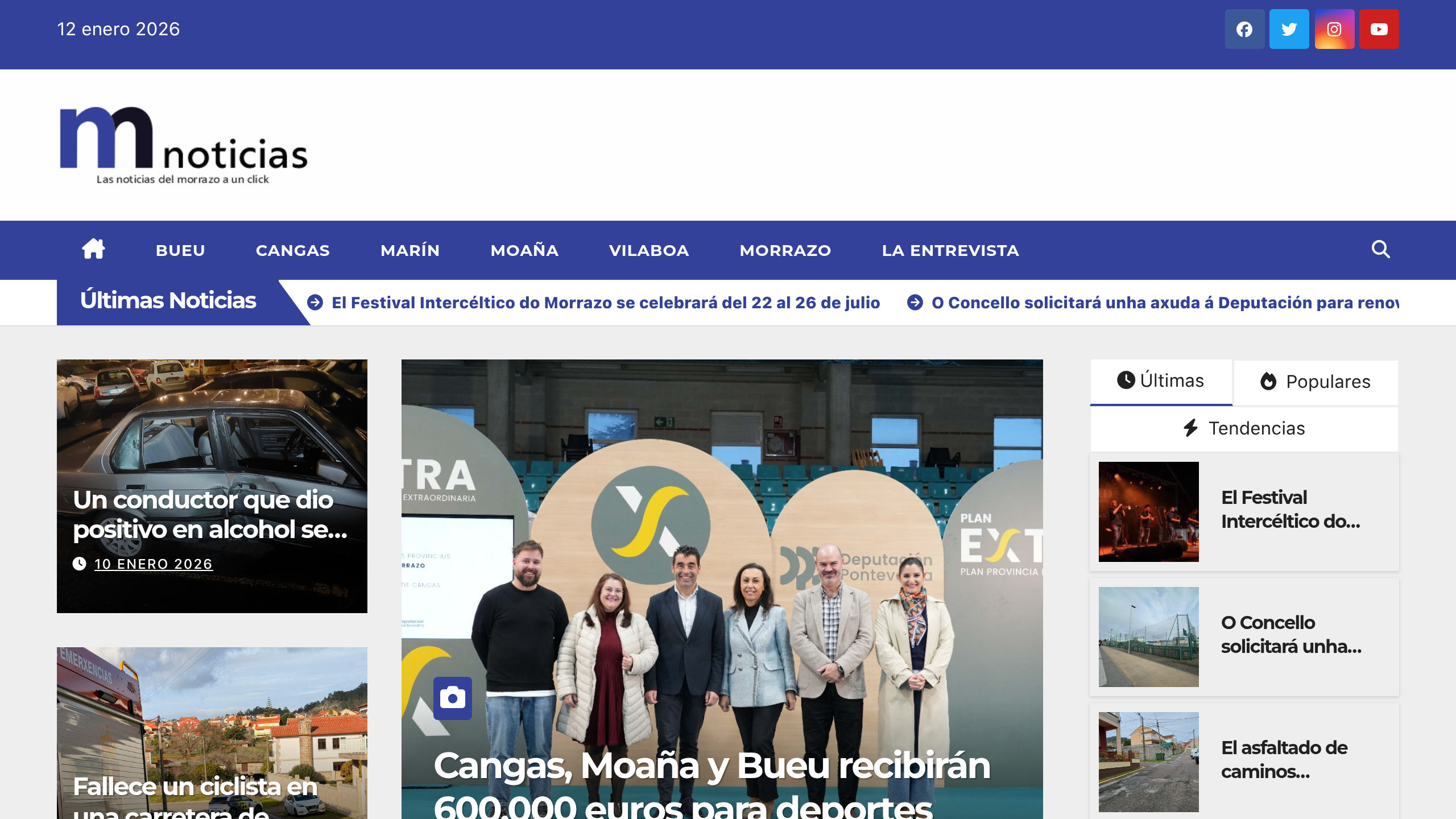 Captura de pantalla de Morrazo Noticias