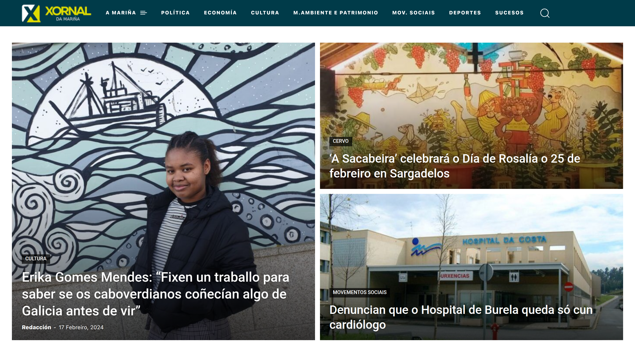 Captura de pantalla de Xornal da Mariña