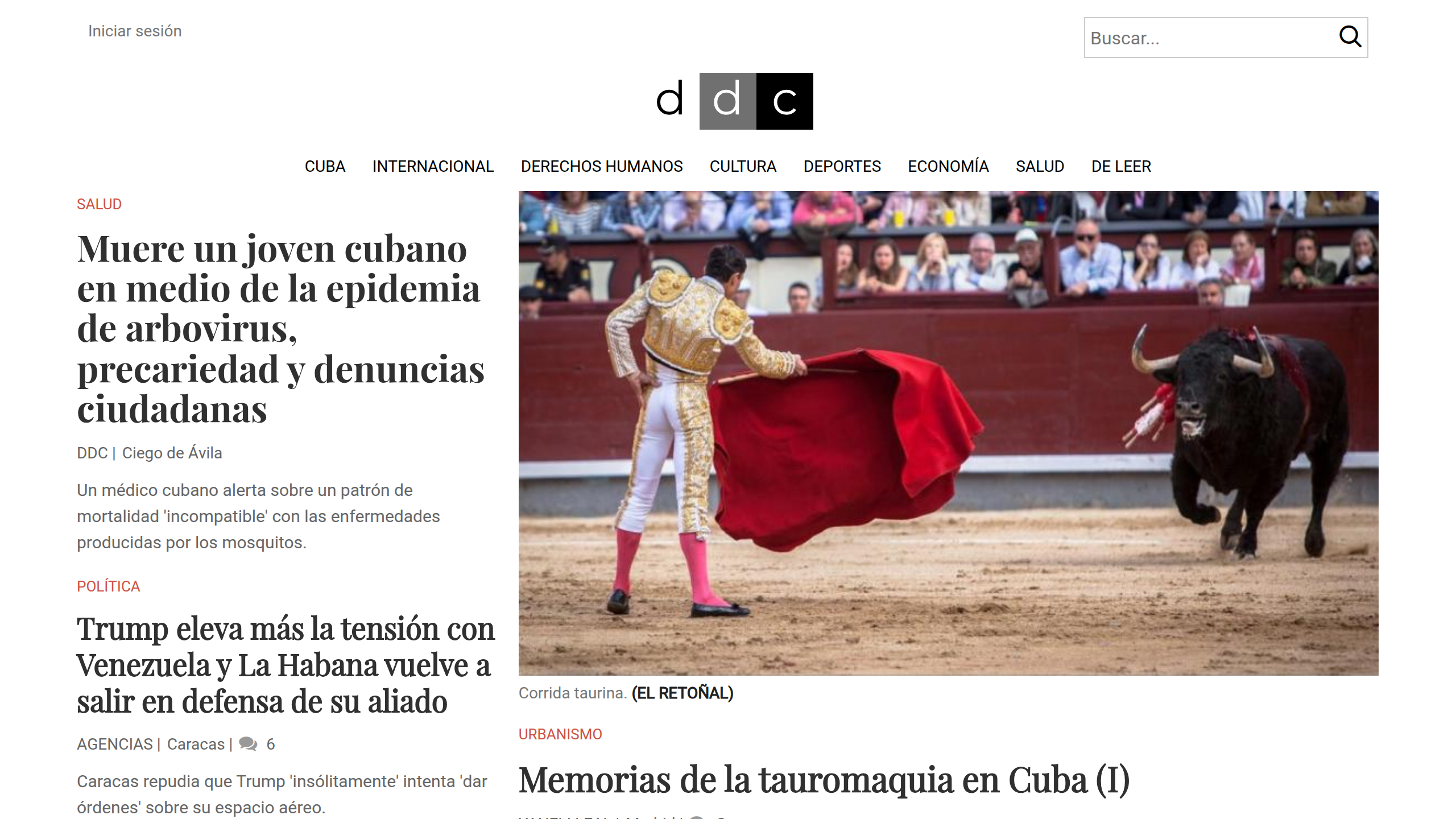 Captura de pantalla de Diario de Cuba
