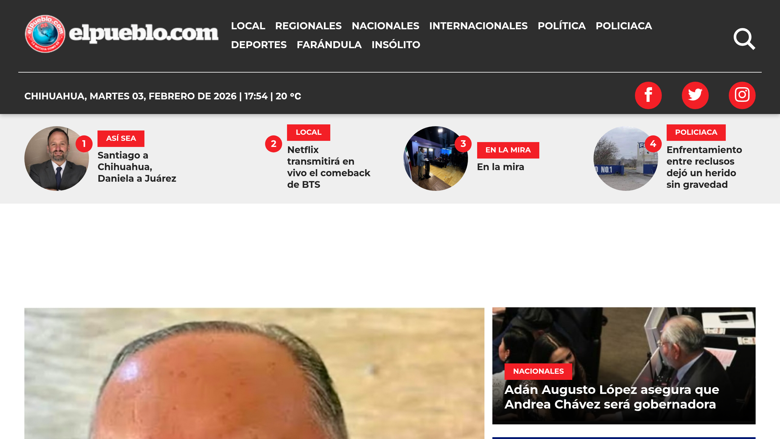 Captura de pantalla de El Pueblo